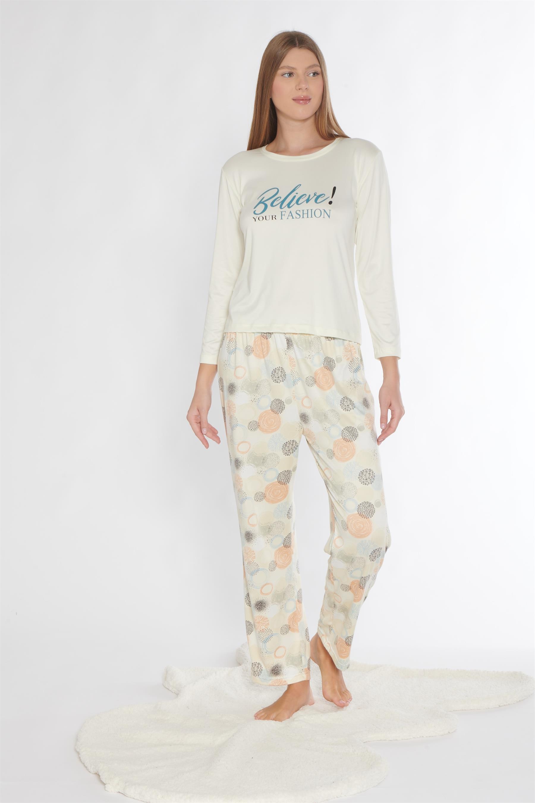 UZUN KOL PİJAMA TAKIM VİSKON MEVSİMLİK ALPERİ 790-310