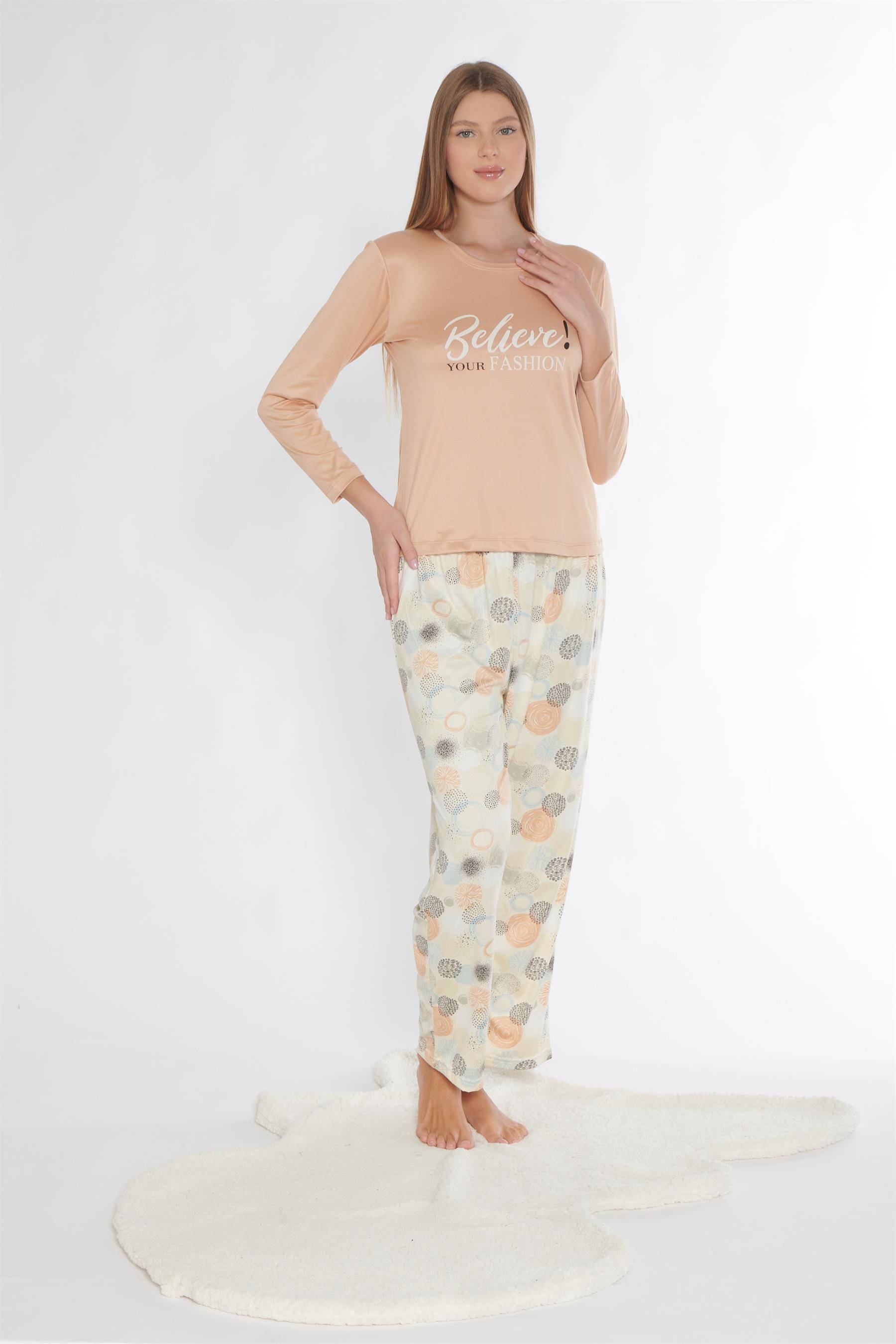 UZUN KOL PİJAMA TAKIM VİSKON MEVSİMLİK ALPERİ 790-310