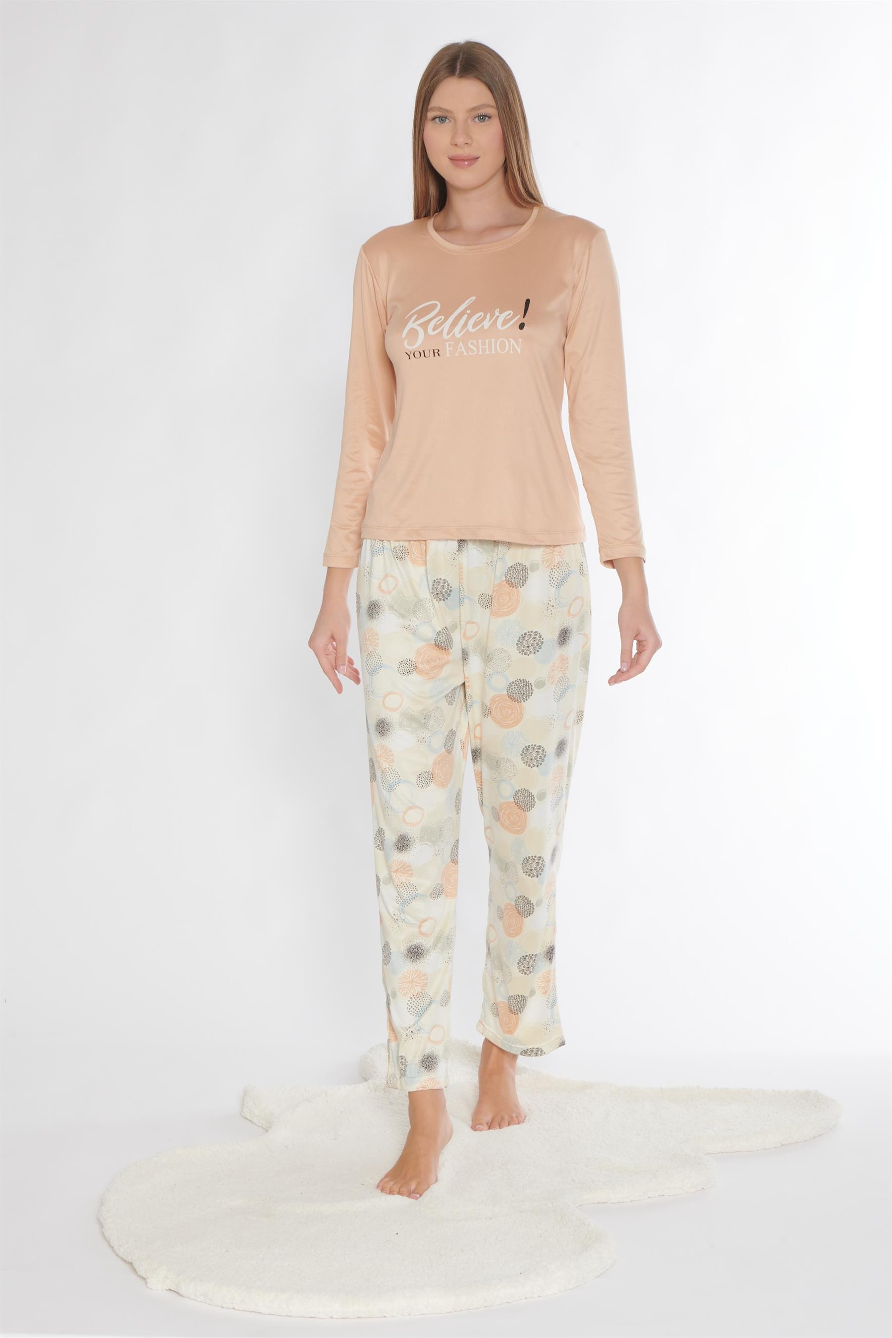 UZUN KOL PİJAMA TAKIM VİSKON MEVSİMLİK ALPERİ 790-310