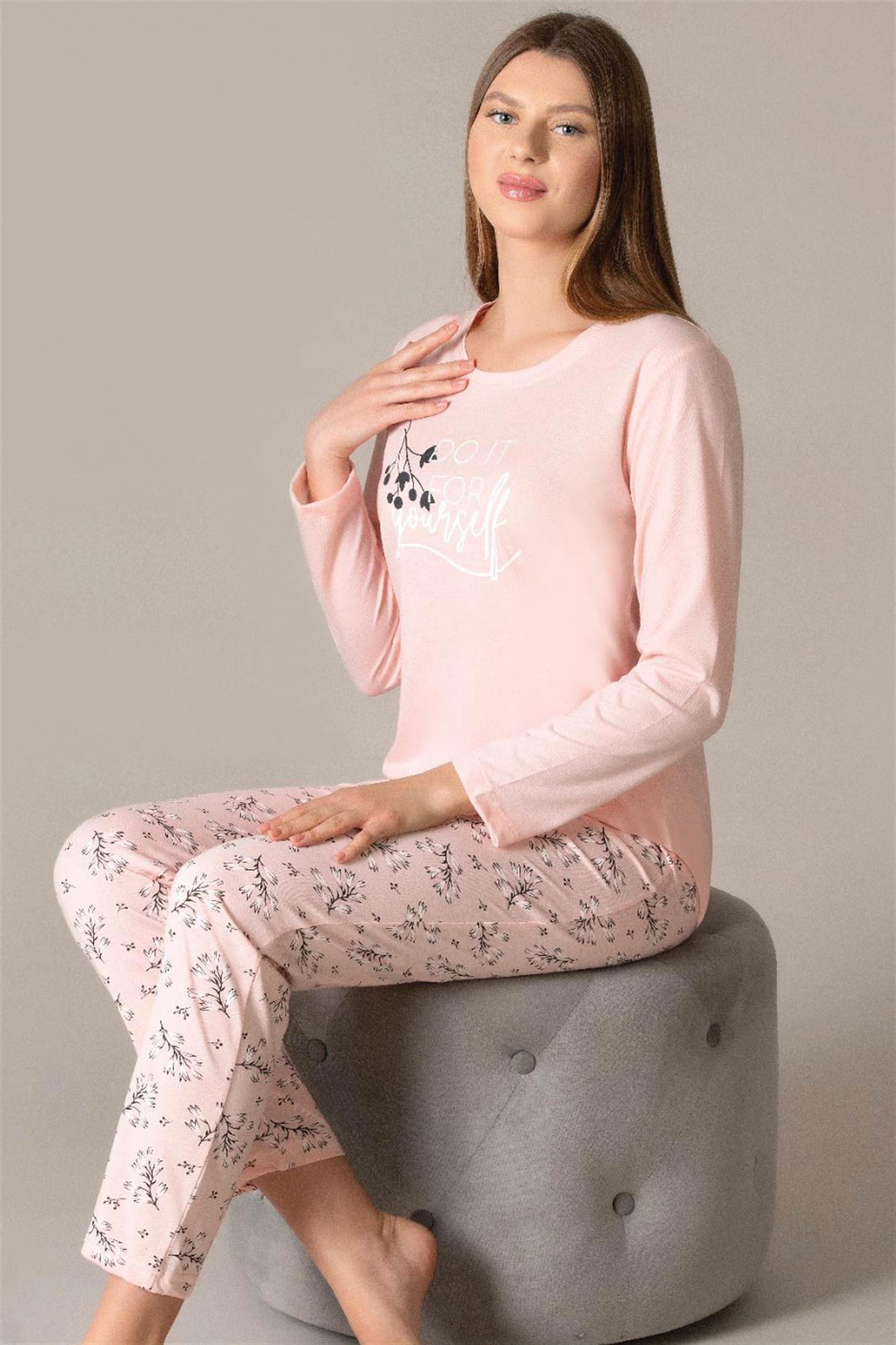 UZUN KOL PİJAMA TAKIMI VİSKON ALPERİ 790-37