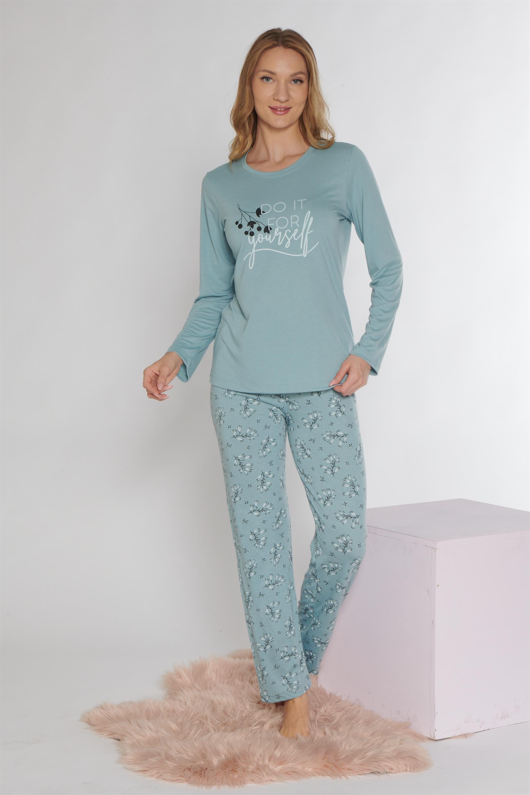 UZUN KOL PİJAMA TAKIMI VİSKON ALPERİ 790-37