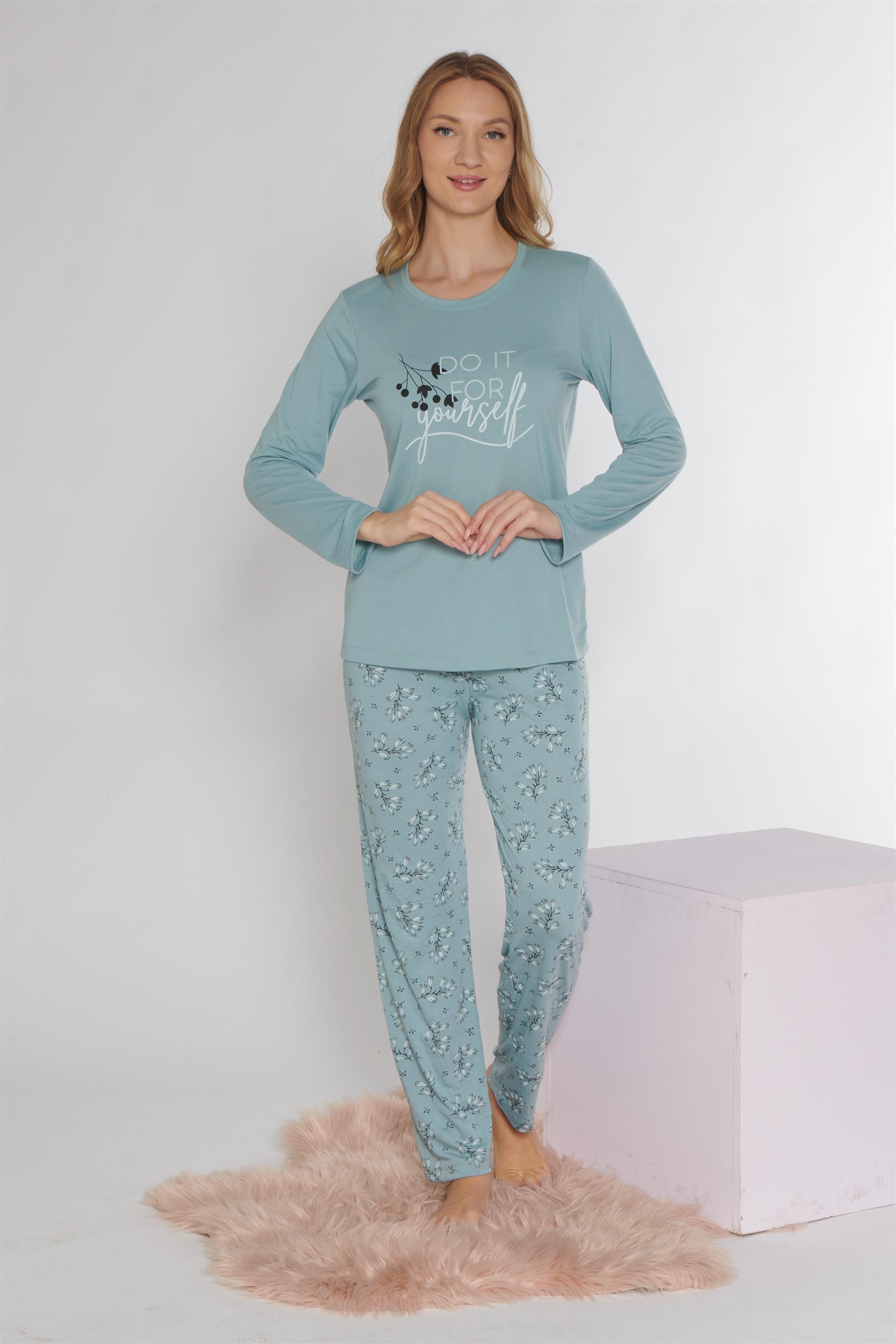 UZUN KOL PİJAMA TAKIMI VİSKON ALPERİ 790-37