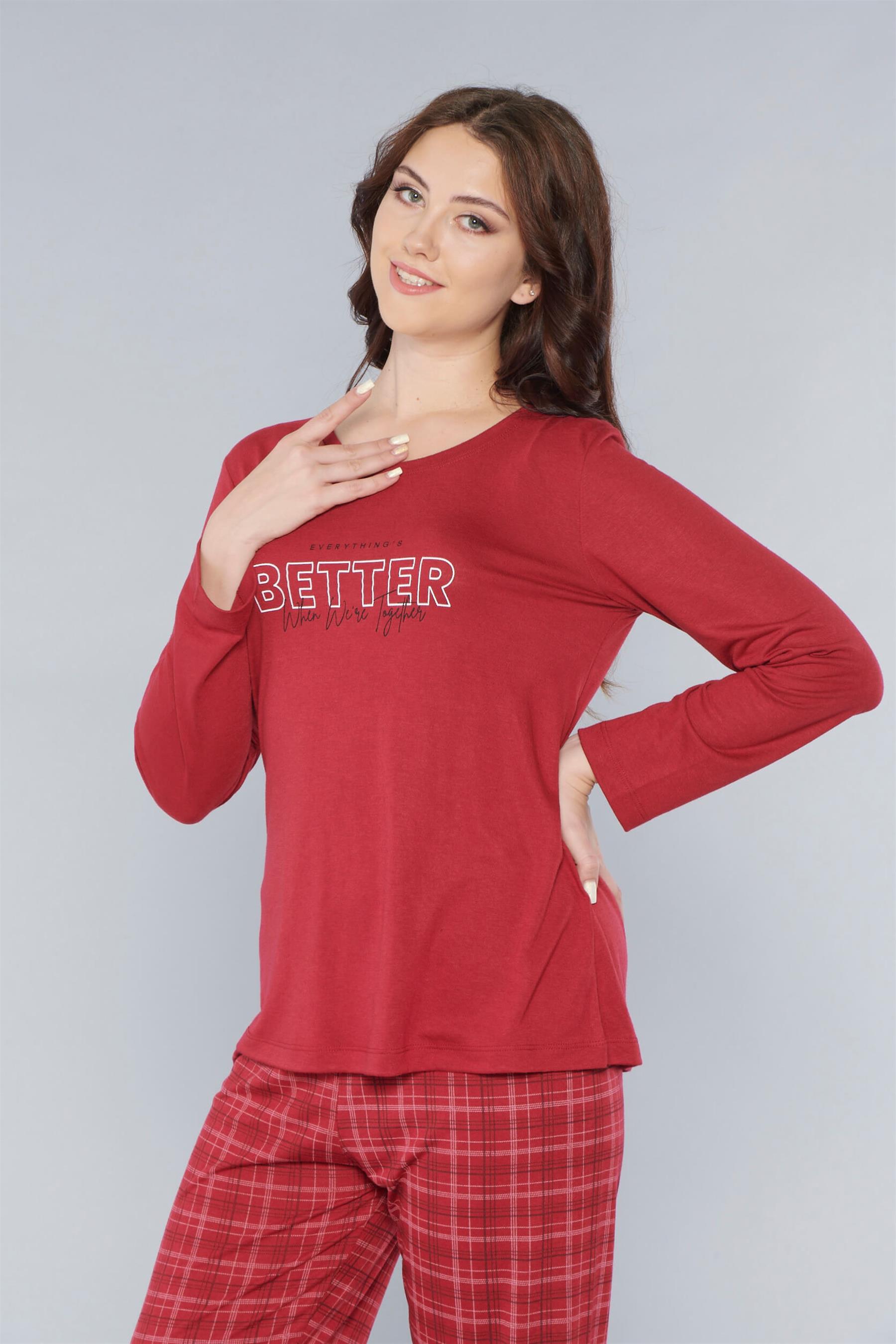 UZUN KOL PİJAMA TAKIMI MEVSİLİK VİSKON ALPERİ 790-62