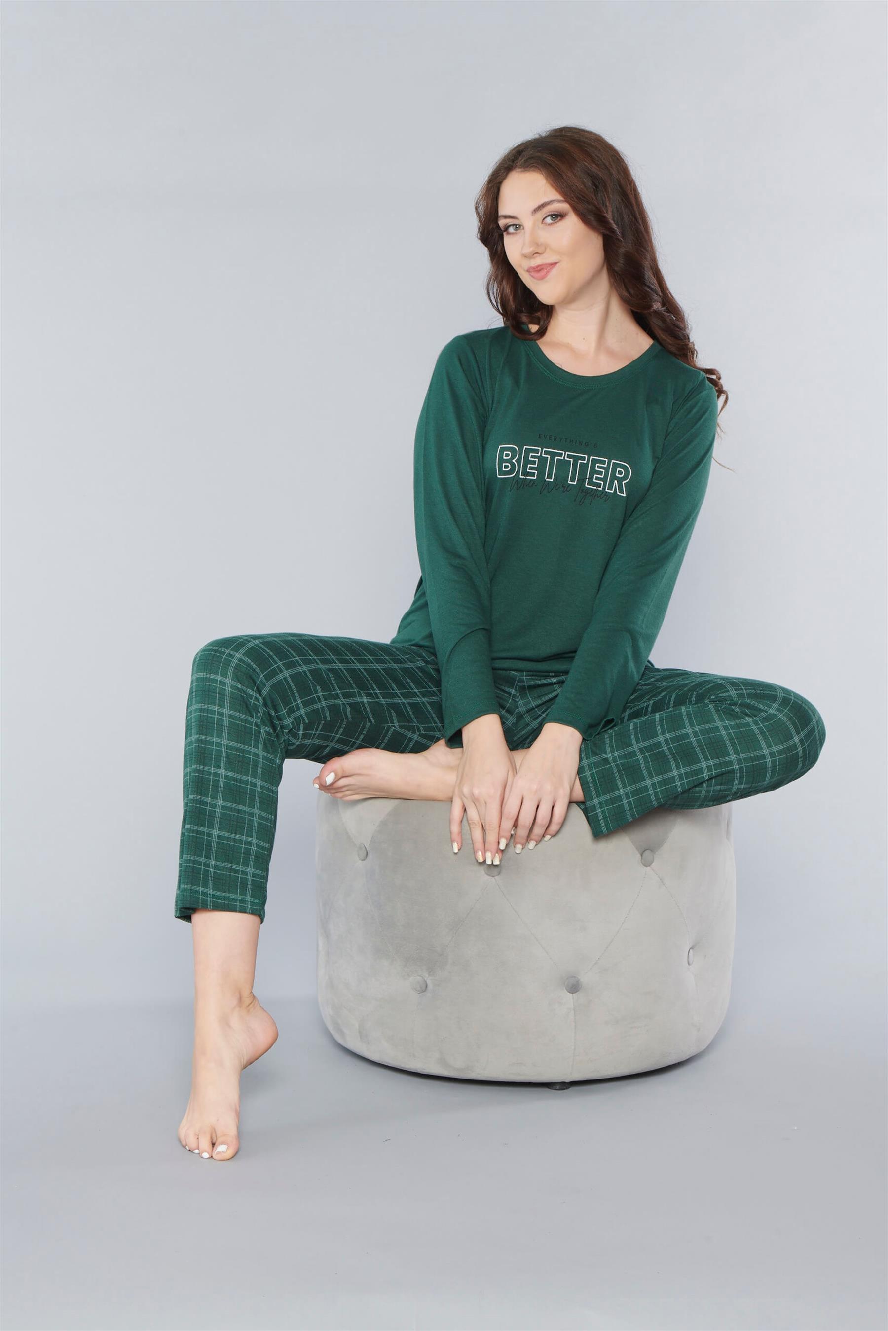 UZUN KOL PİJAMA TAKIMI MEVSİLİK VİSKON ALPERİ 790-62