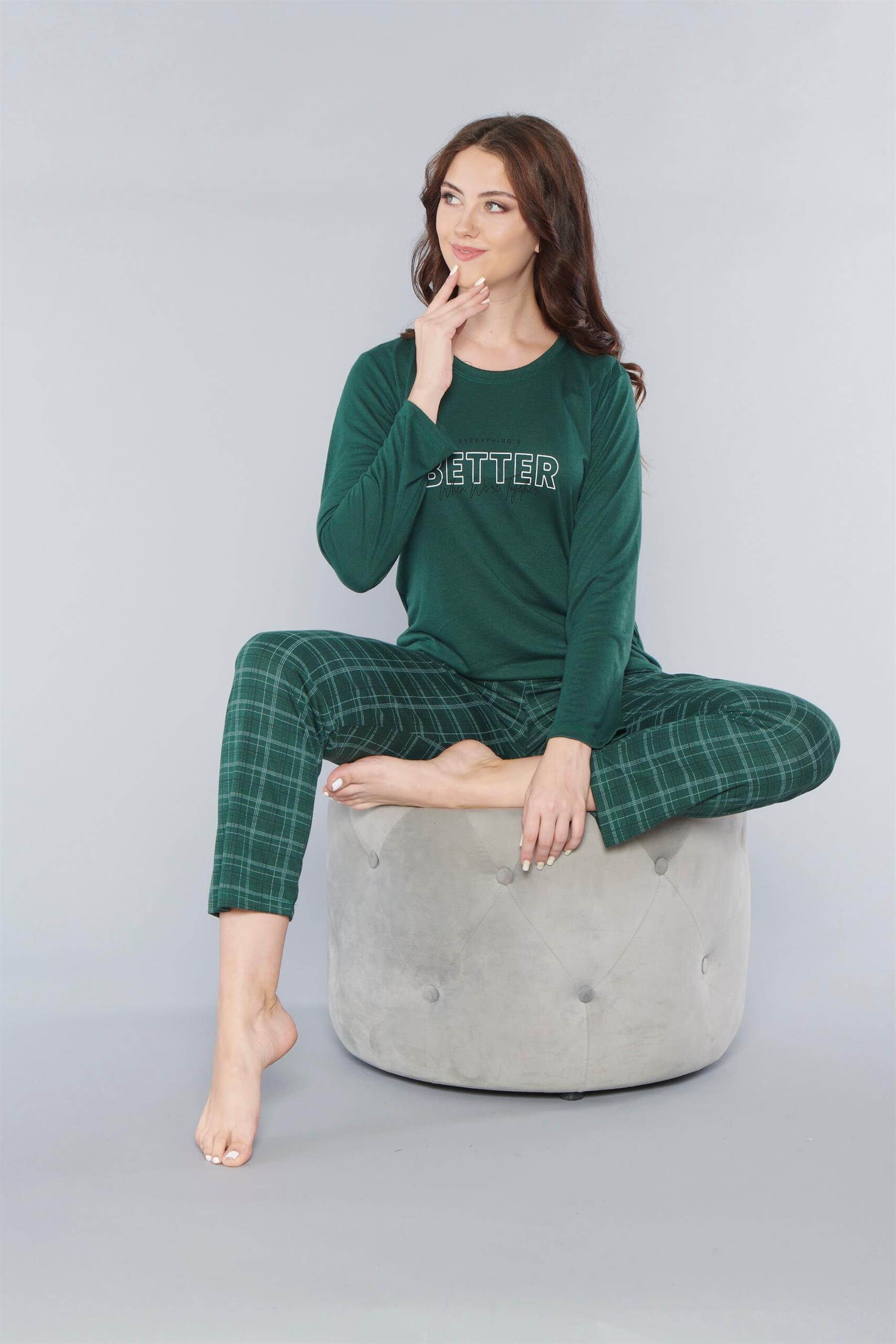 UZUN KOL PİJAMA TAKIMI MEVSİLİK VİSKON ALPERİ 790-62