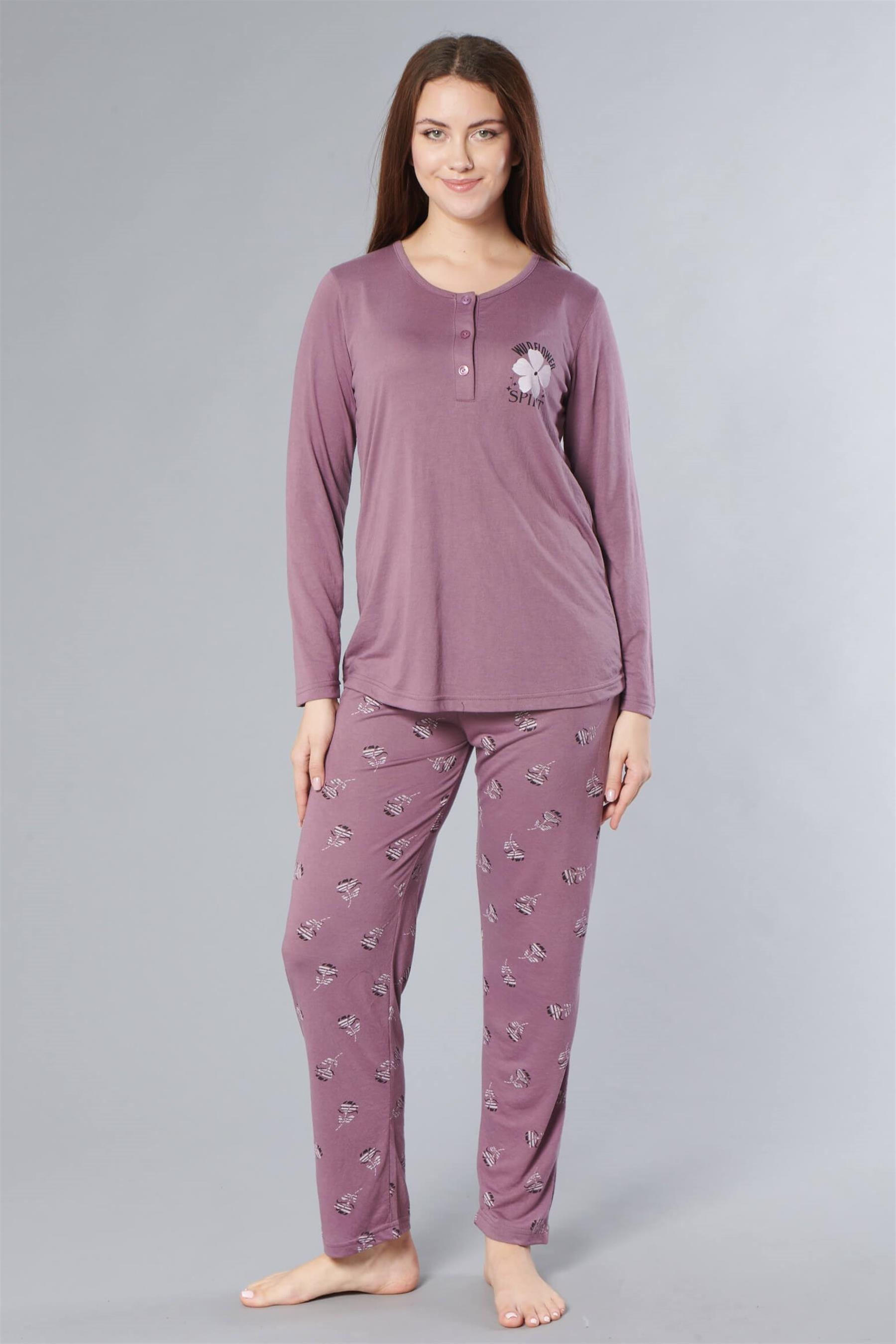 UZUN KOL PİJAMA TAKIMI MEVSİMLİK VİSKON ALPERİ 790-64