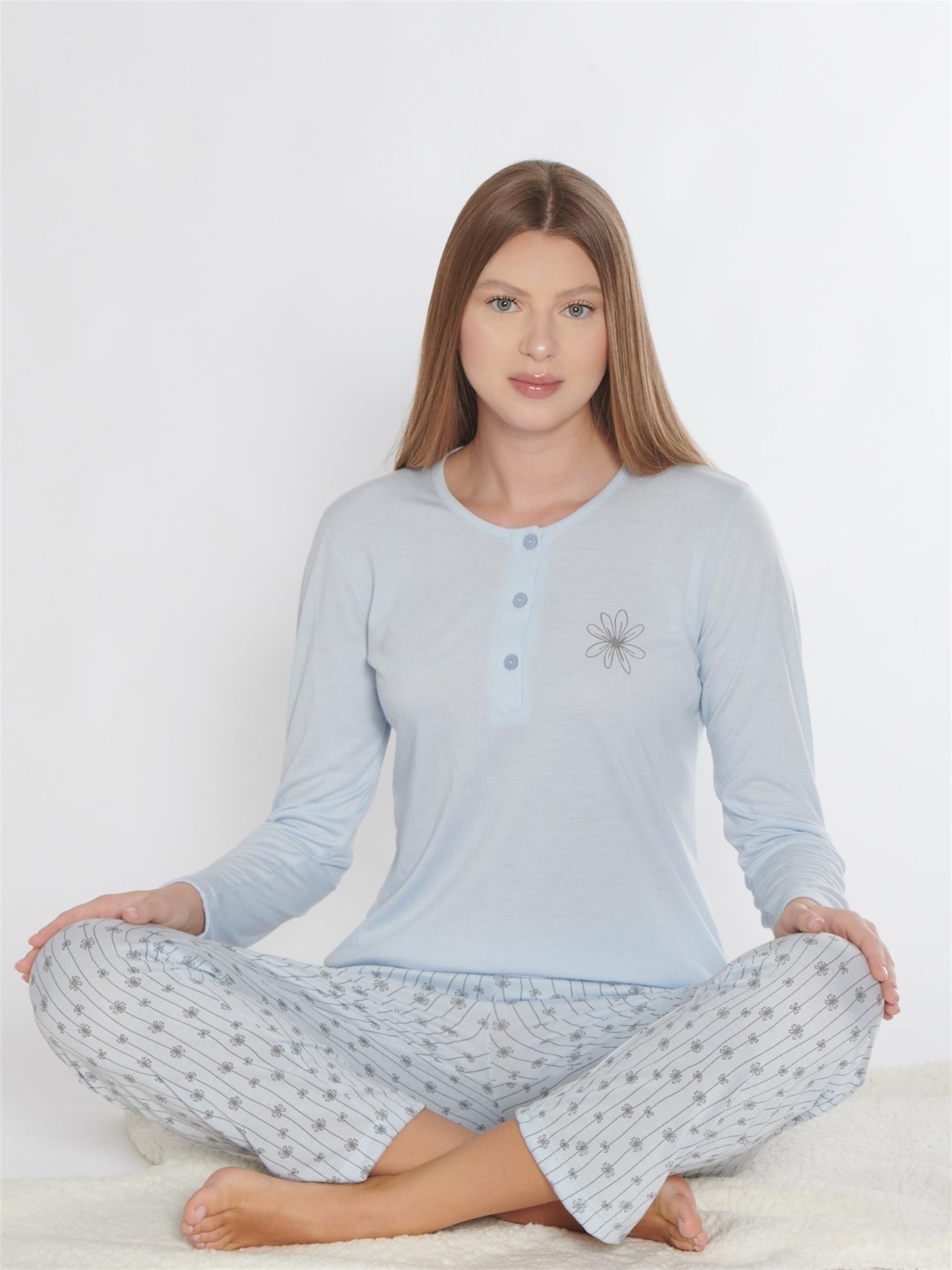 UZUN KOL PİJAMA TAKIM VİSKON ALPERİ 790-76