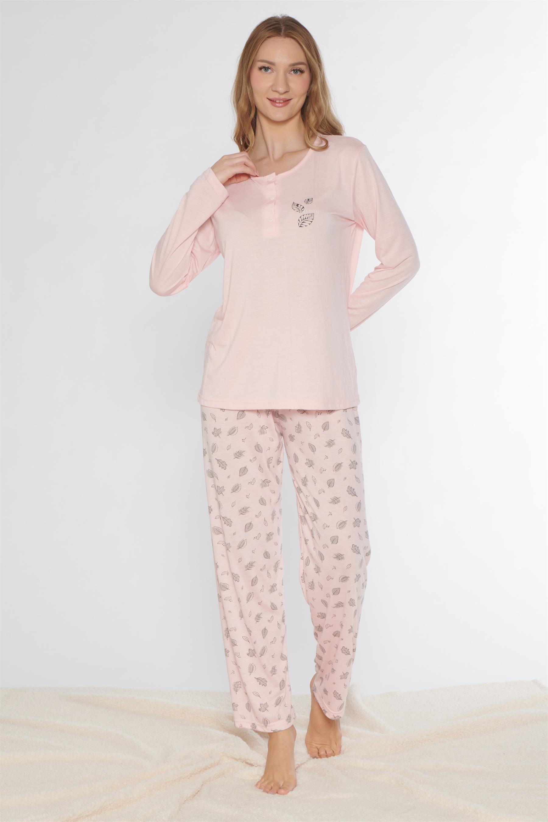 UZUN KOL PİJAMA TAKIMI VİSKON ALPERİ 790-77