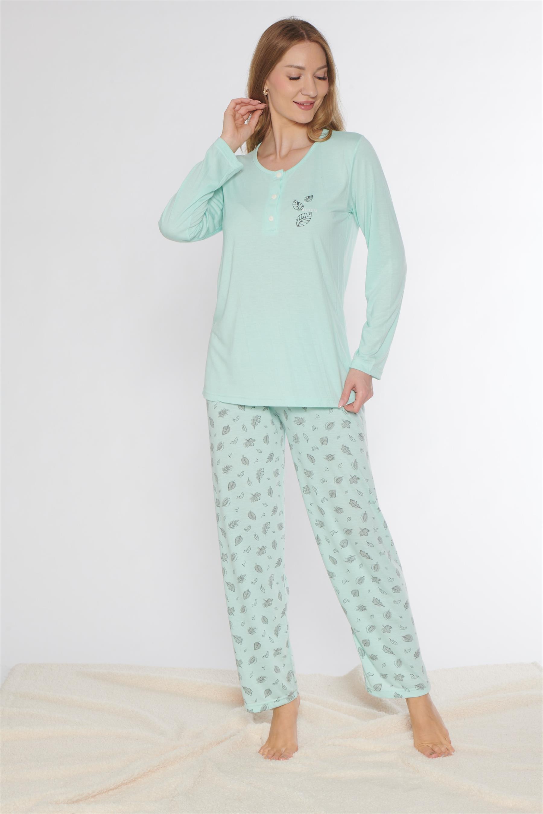 UZUN KOL PİJAMA TAKIMI VİSKON ALPERİ 790-77