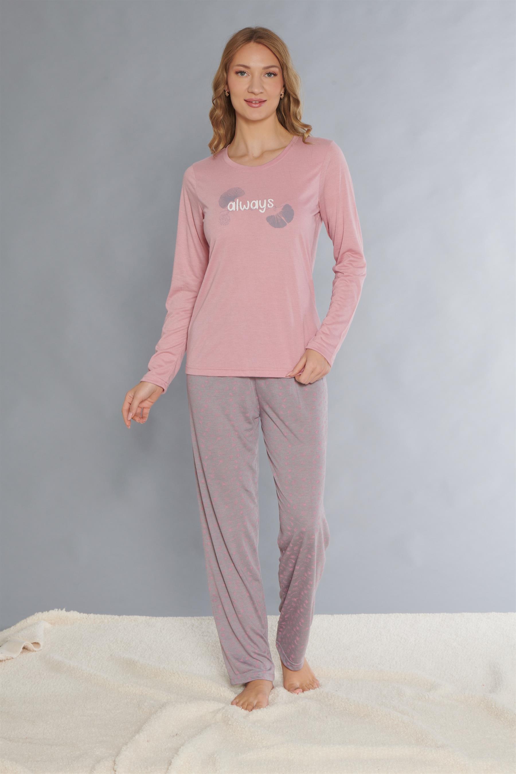 UZUN KOL PİJAMA TAKIMI VİSKON ALPERİ 790-82