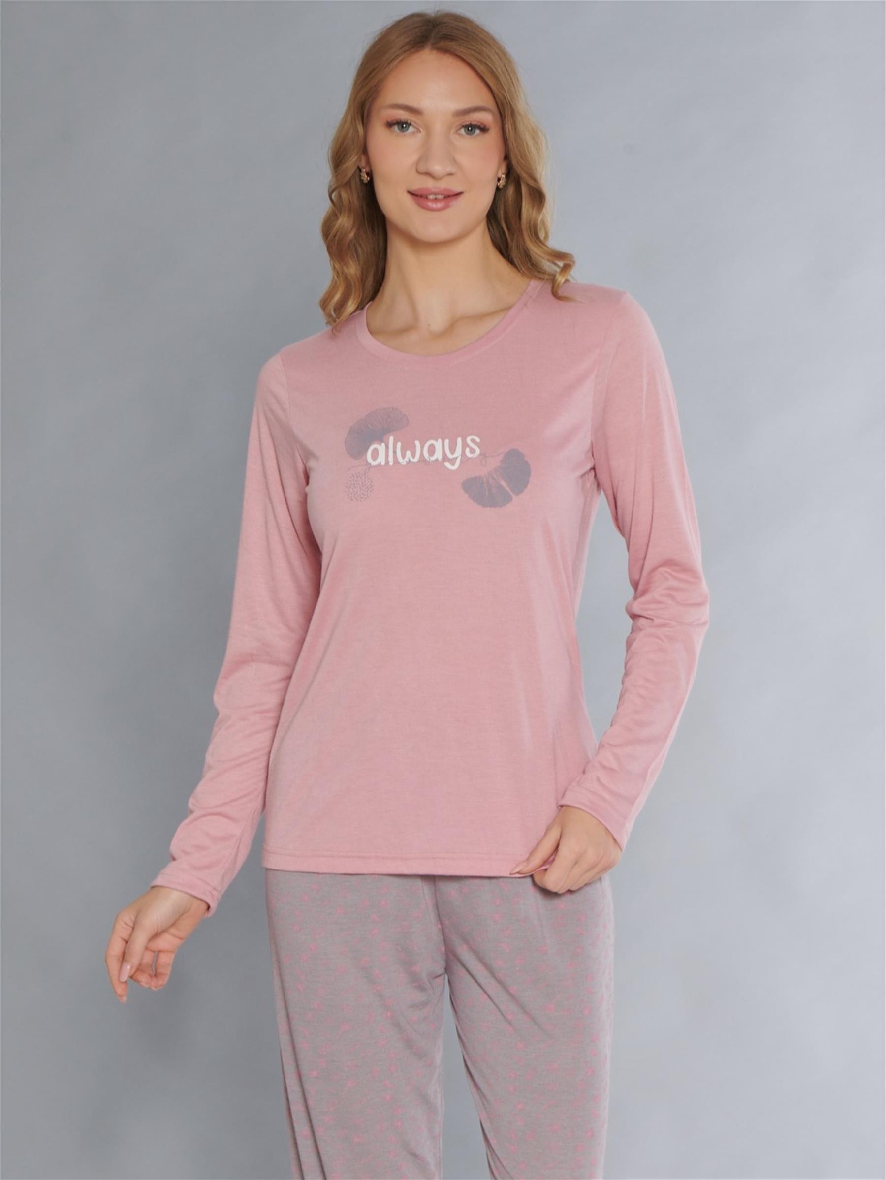 UZUN KOL PİJAMA TAKIMI VİSKON ALPERİ 790-82