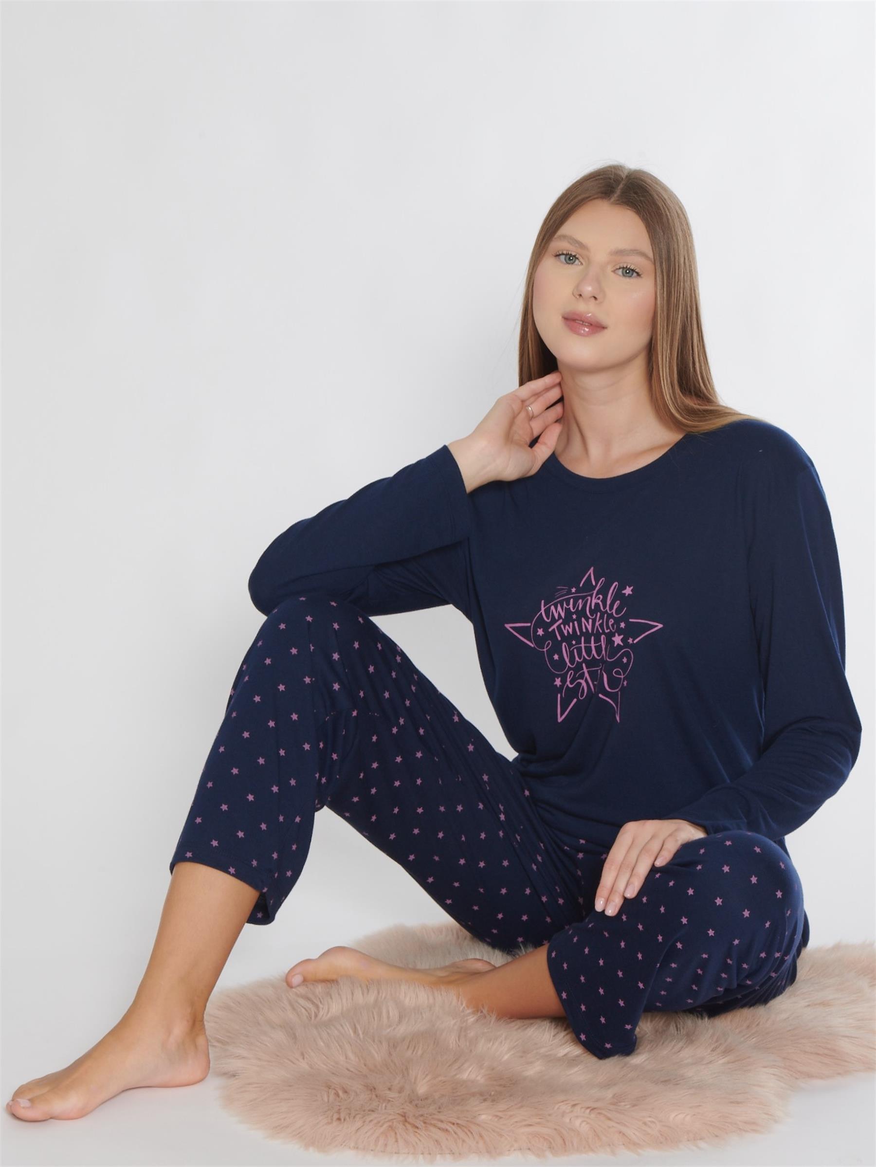 UZUN KOL PİJAMA TAKIMI VİSKON ALPERİ 790-85