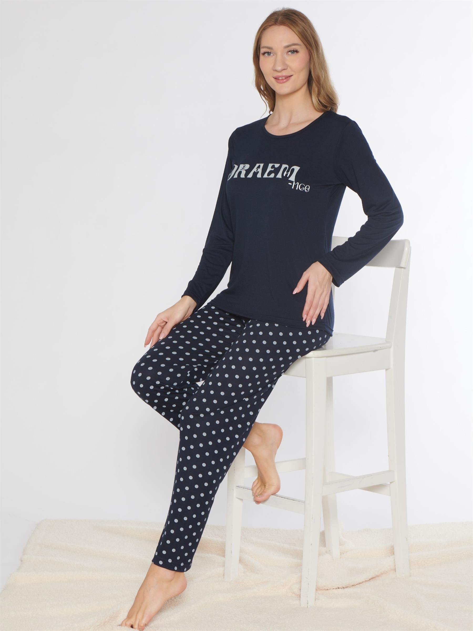 UZUN KOL PİJAMA TAKIMI VİSKON ALPERİ 790-87