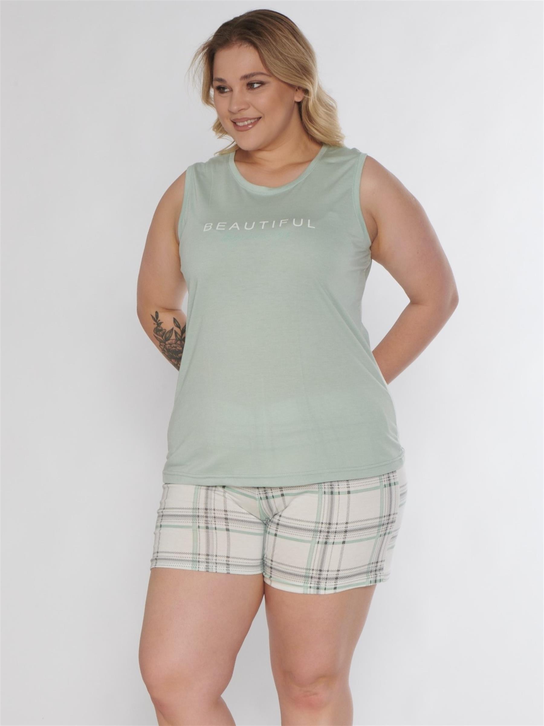 BÜYÜK BEDEN BATTAL ŞORT TAKIM ALPERİ B760-07