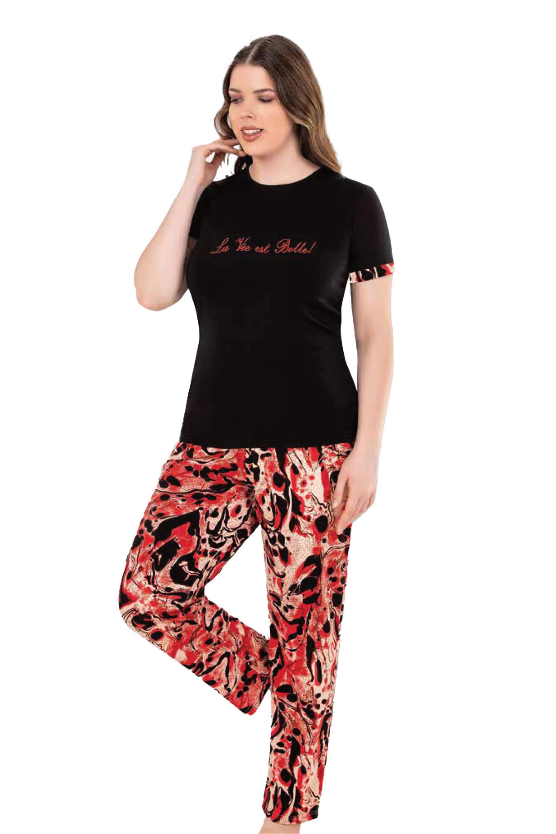 BÜYÜK BEDEN BATTAL YAZLIK MODAL PAMUK KISA KOL PİJAMA DOWRY B08-62