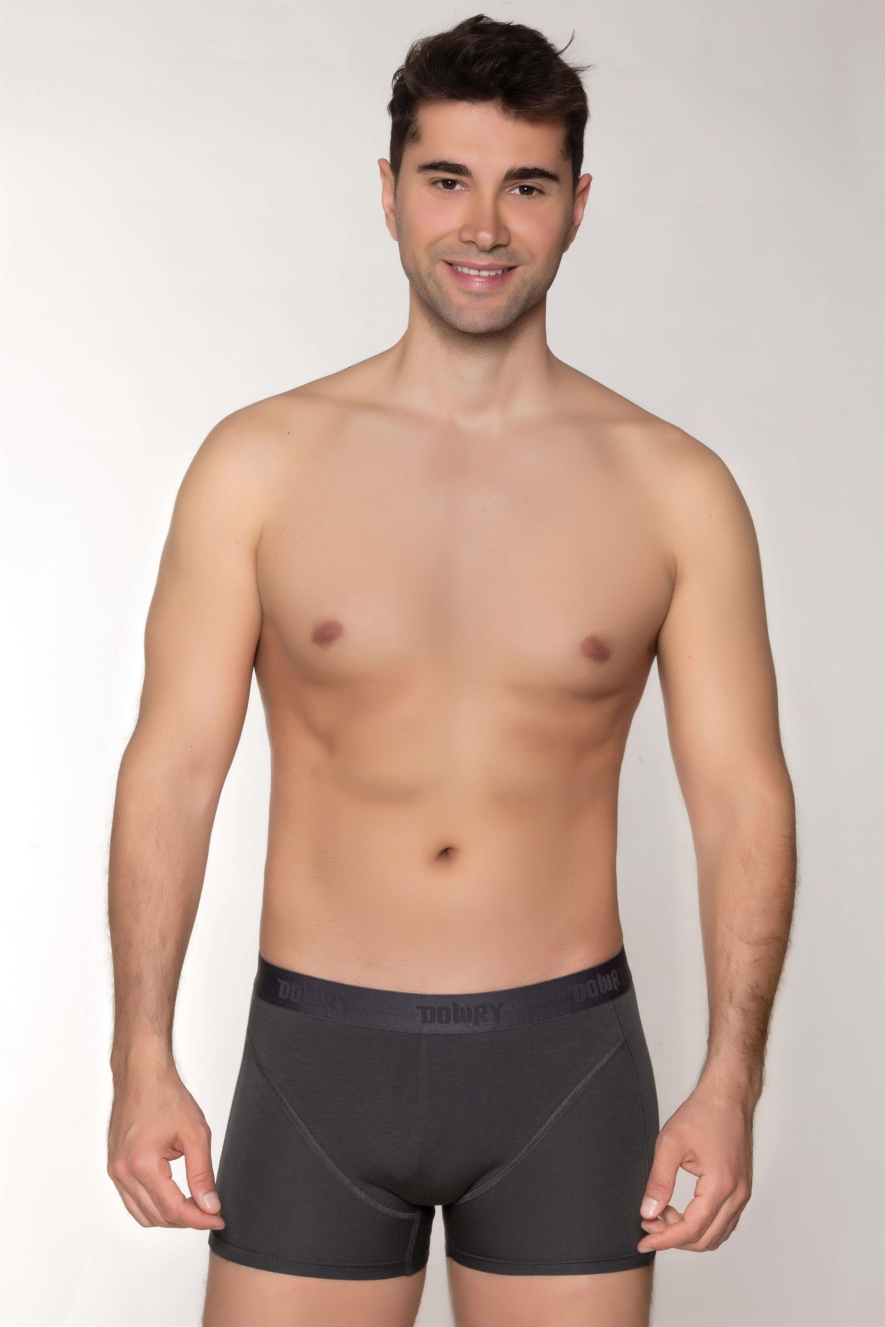 ERKEK MODAL BOXER LOGO LASTİKLİ KISA ANTRASİT