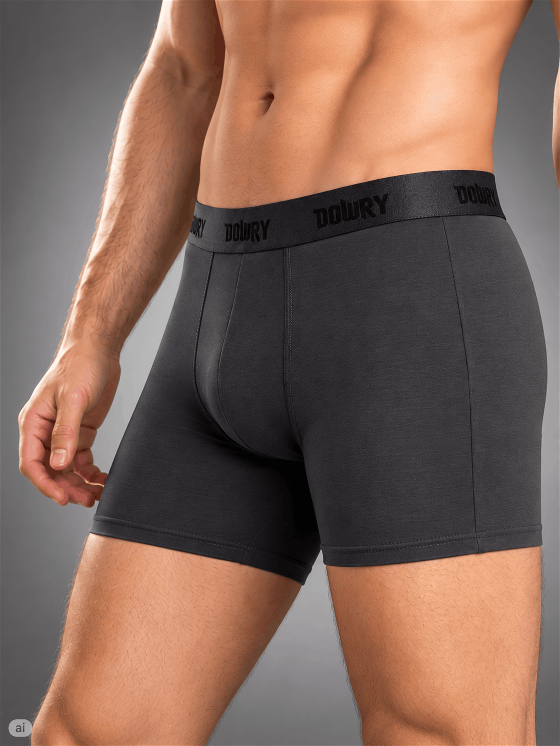 Erkek Antrasit Modal Boxer Yumuşak Esnek Nefes Alabilen Kayma Yapmayan Rahat Premium İç Giyim S-XXL E676