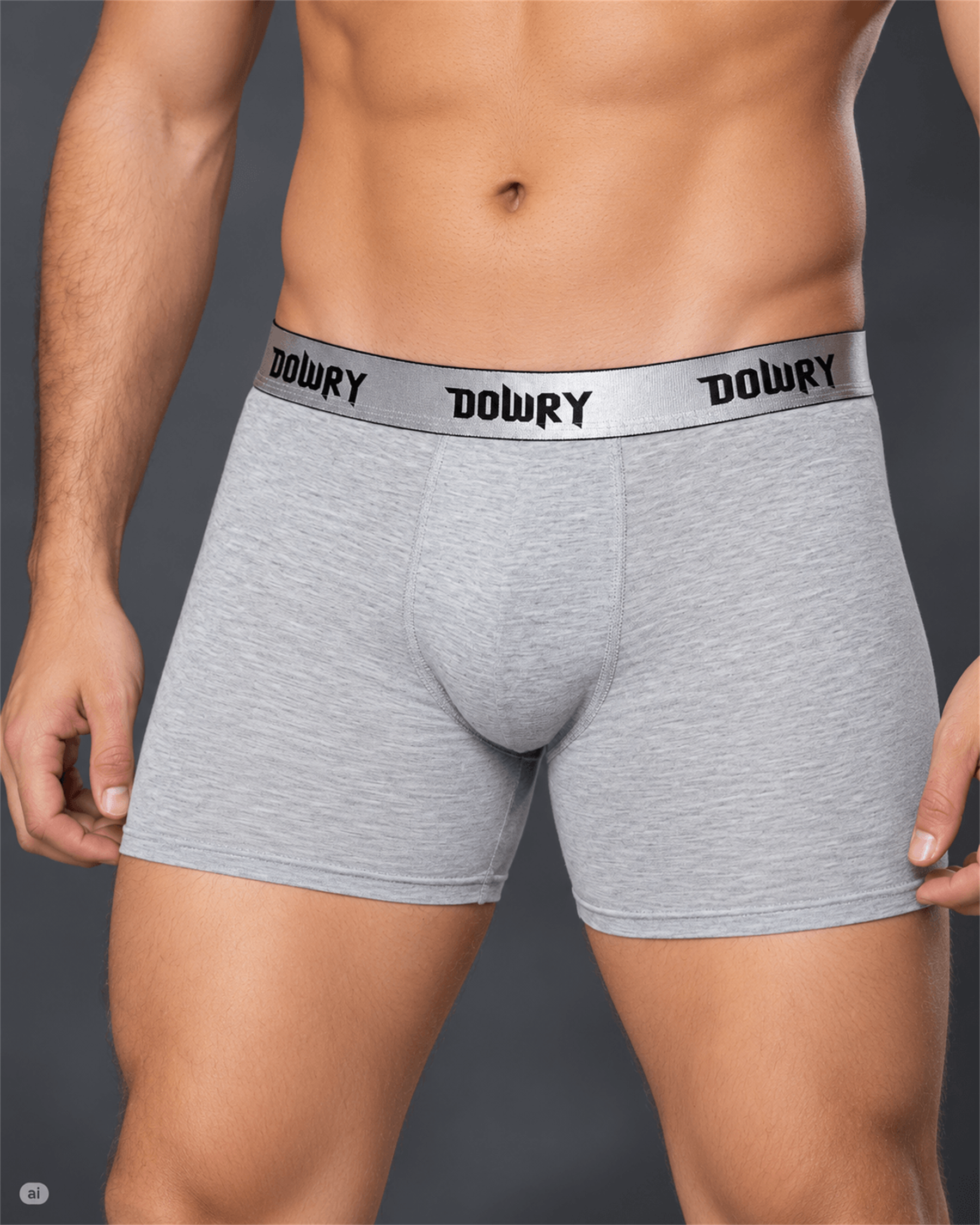 Erkek Gri Modal Boxer Yumuşak Esnek Nefes Alabilen Kayma Yapmayan Rahat Premium İç Giyim S-XXL E673