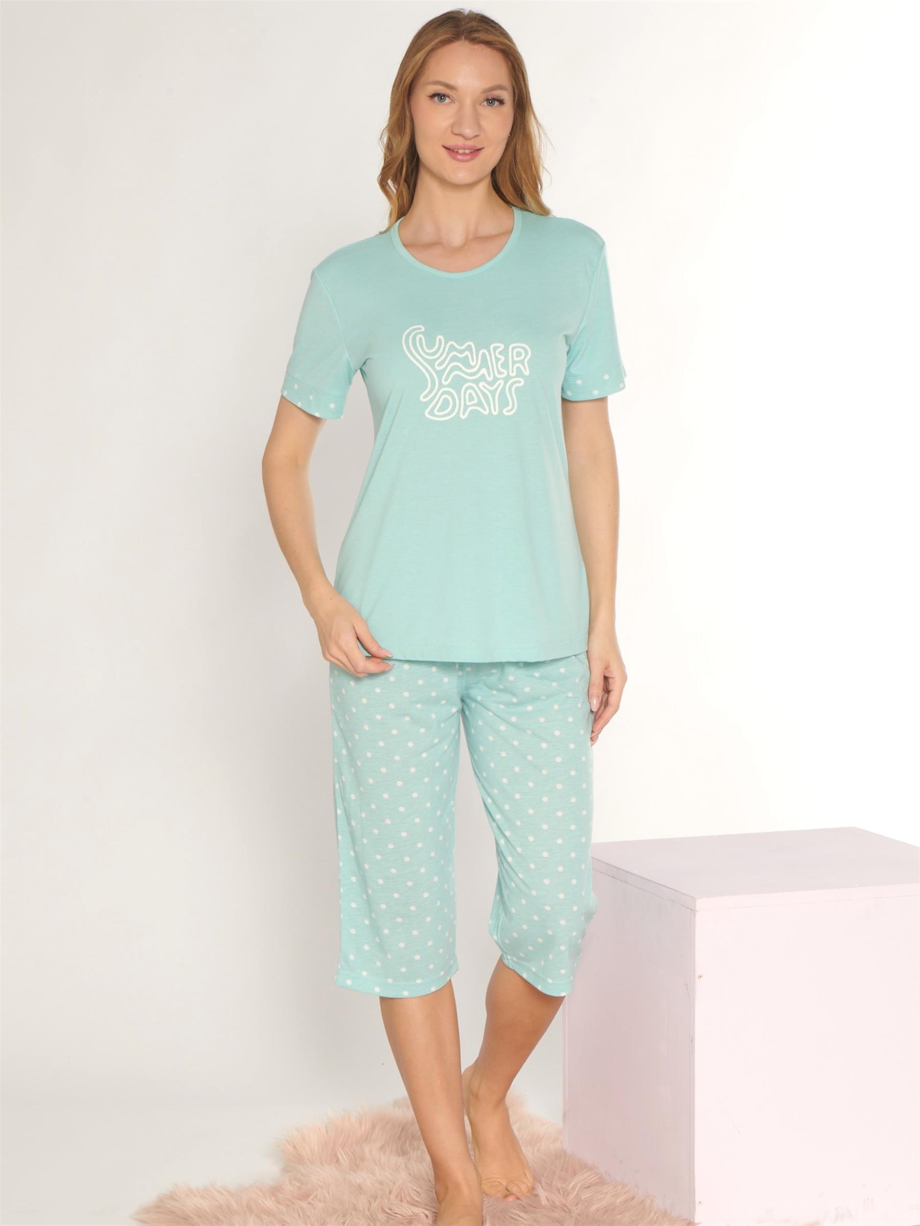 KISA KOLLU KAPRİ TAKIM YAZLIK VİSKON KUMAŞ RAHAT VE HAFİF VİSKON DOWRY 07-10