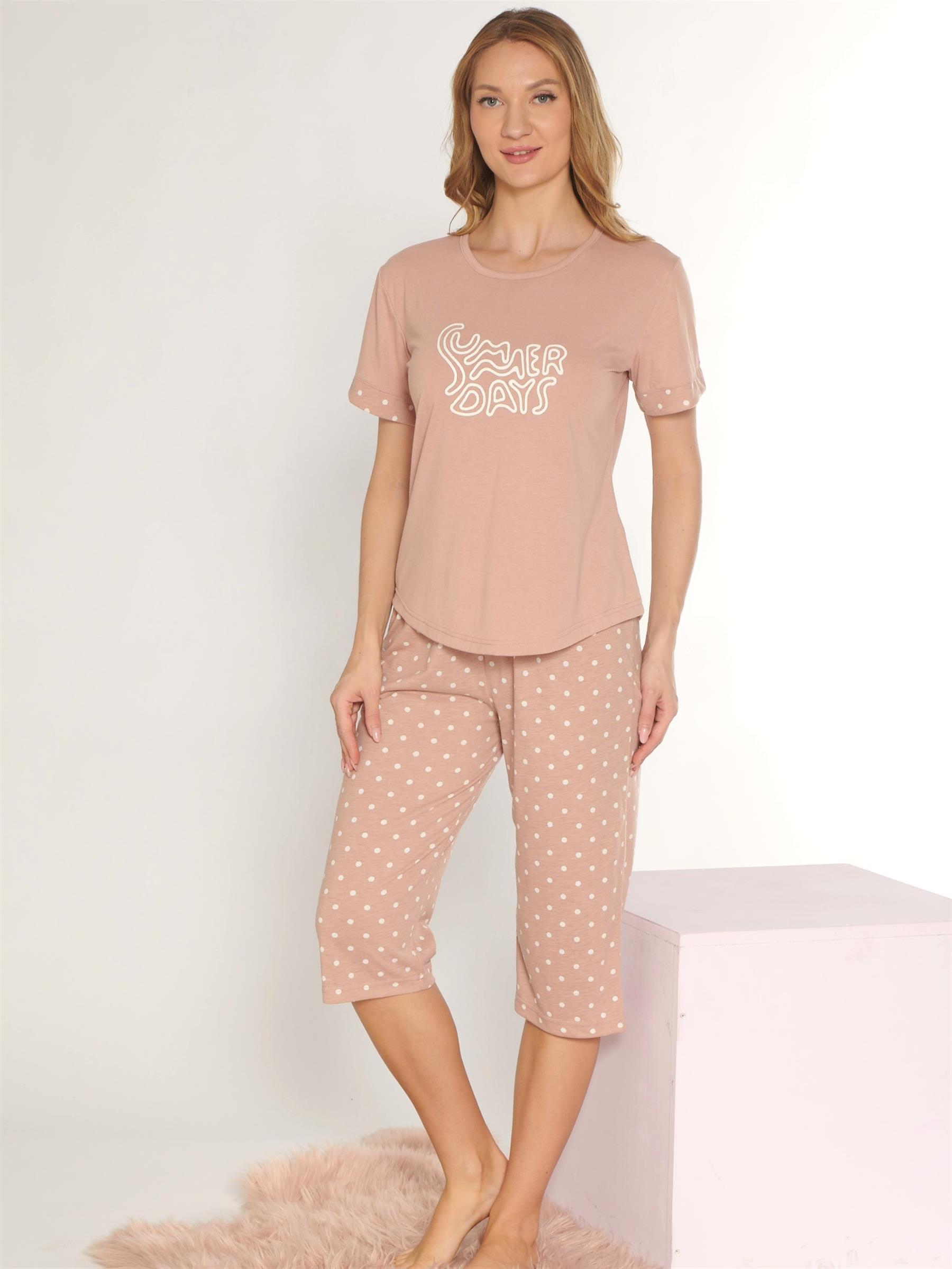 KISA KOLLU KAPRİ TAKIM YAZLIK VİSKON KUMAŞ RAHAT VE HAFİF VİSKON DOWRY 07-10