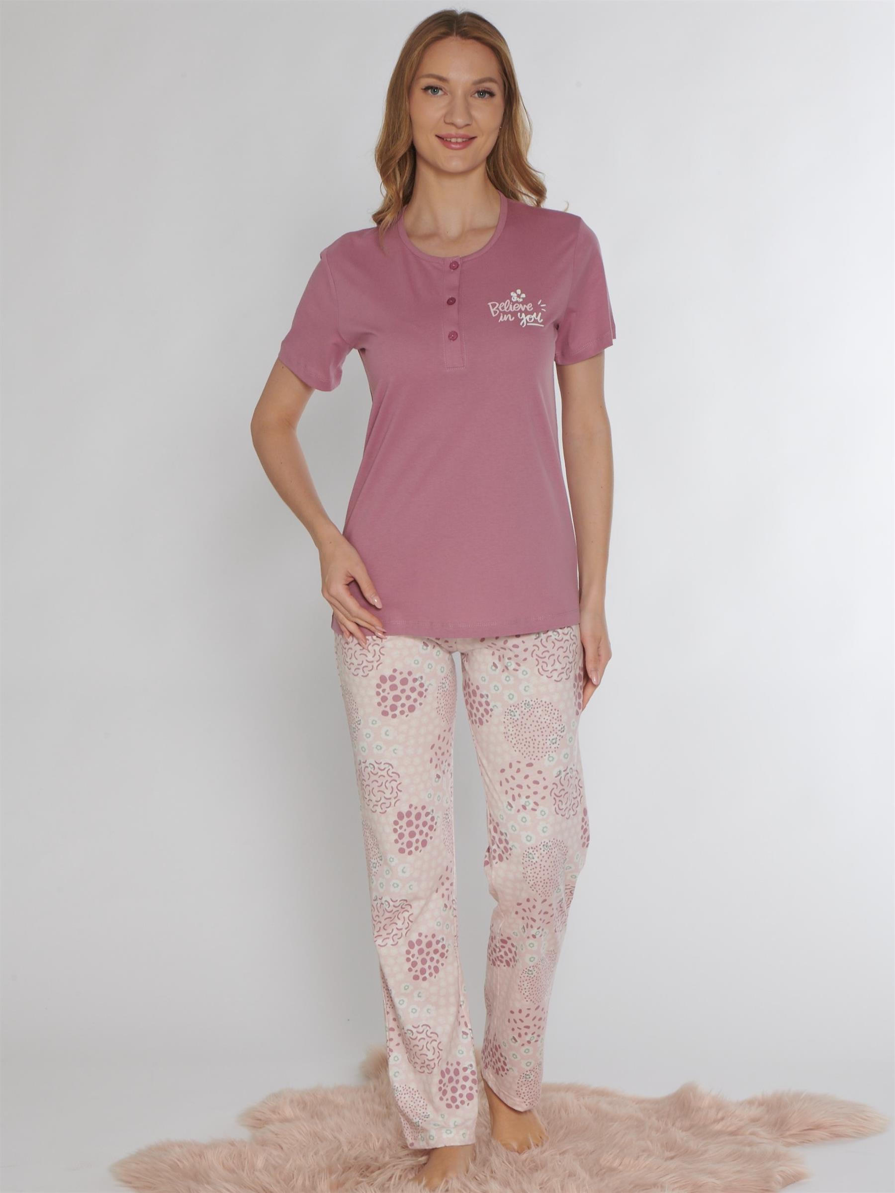 KISA KOL YAZLIK PİJAMA TAKIMI VİSKON DOWRY 08-131