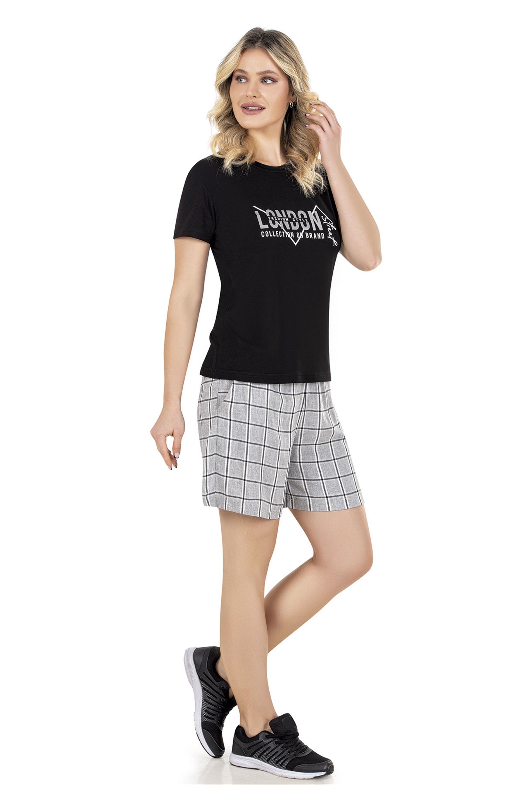 KADIN DOKUMA EKOSE ŞORT TAKIM YAZLIK DOWRY 06-24