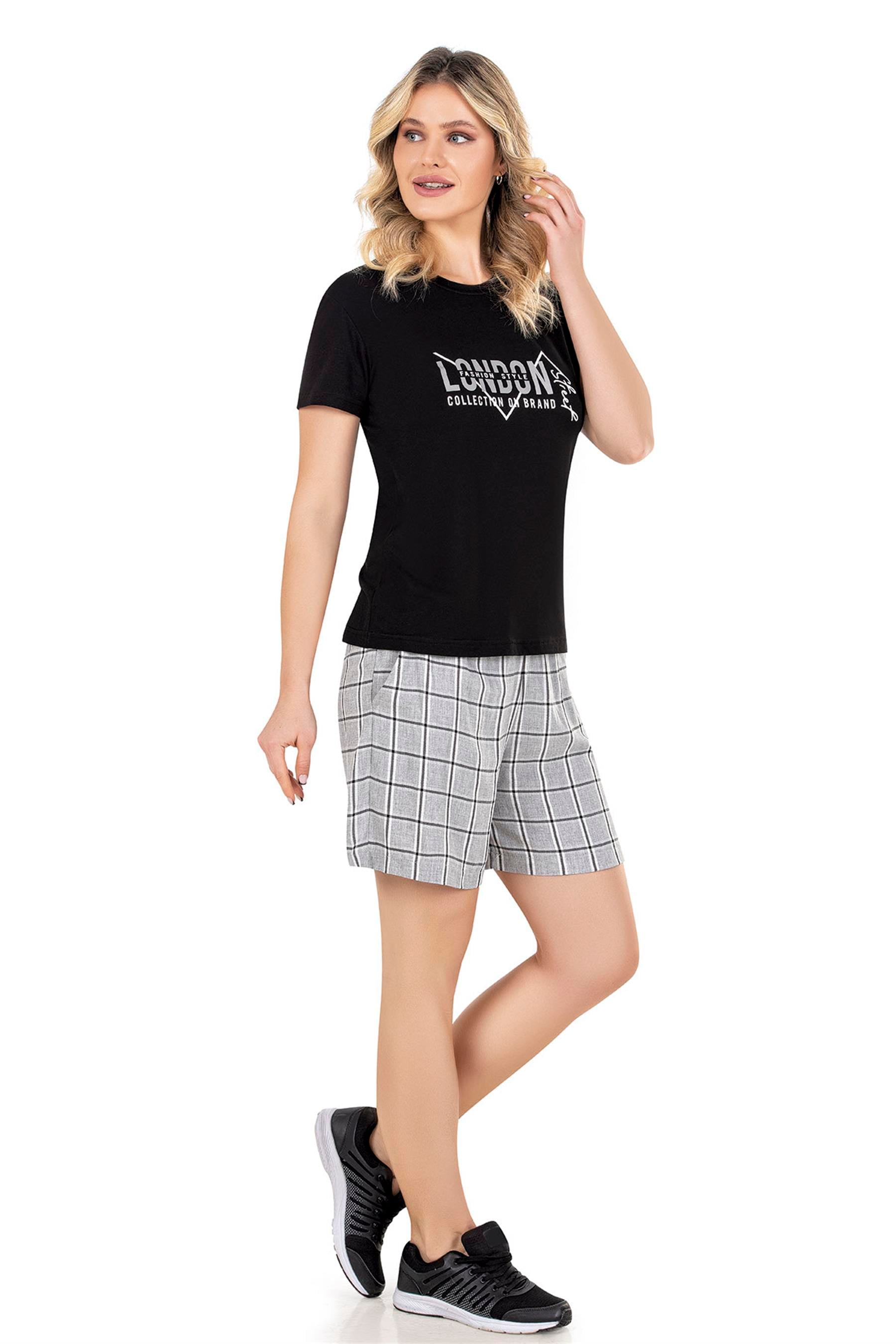 KADIN DOKUMA EKOSE ŞORT TAKIM YAZLIK DOWRY 06-24