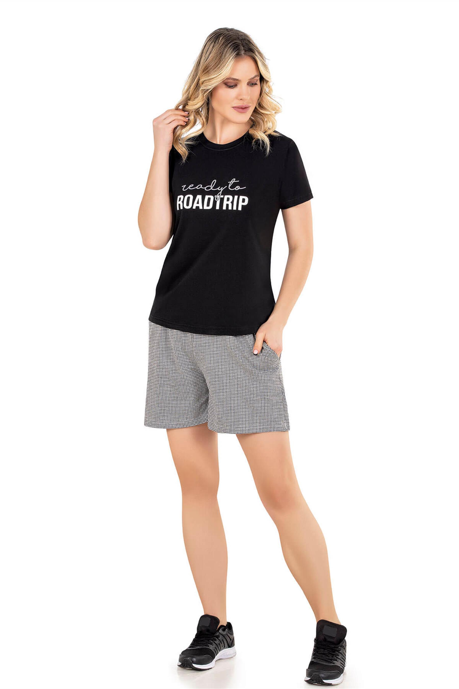 KADIN YAZLIK BASKILI ŞORT TAKIM DOWRY 06-27