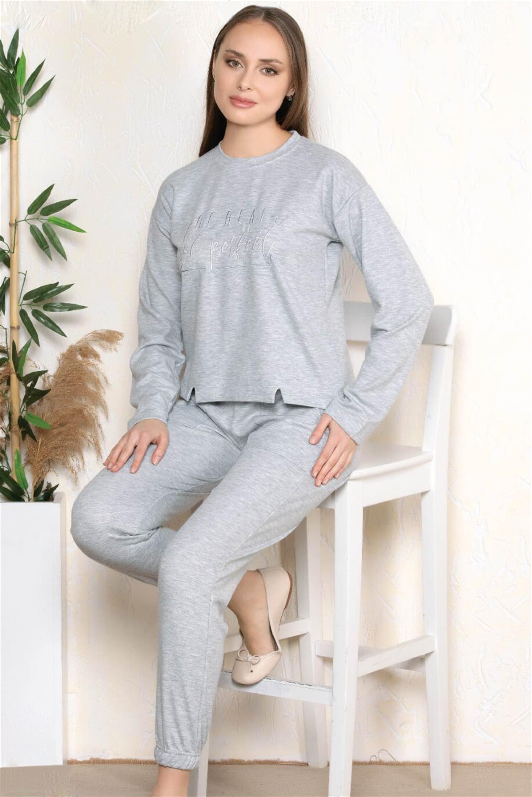 KADIN UZUN KOL KIŞLIK PİJAMA TAKIMI DOWRY 09-126