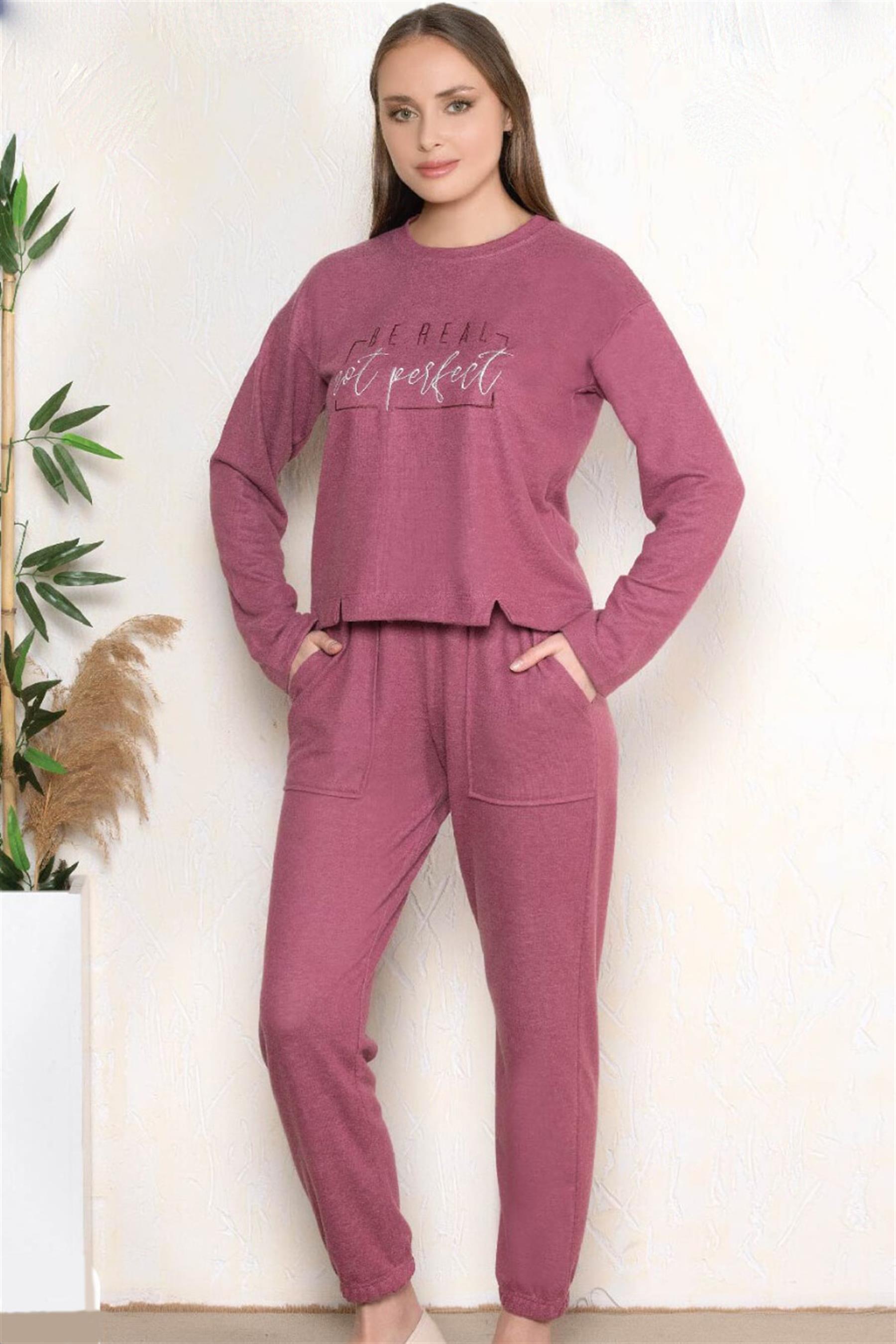 KADIN UZUN KOL KIŞLIK PİJAMA TAKIMI DOWRY 09-126