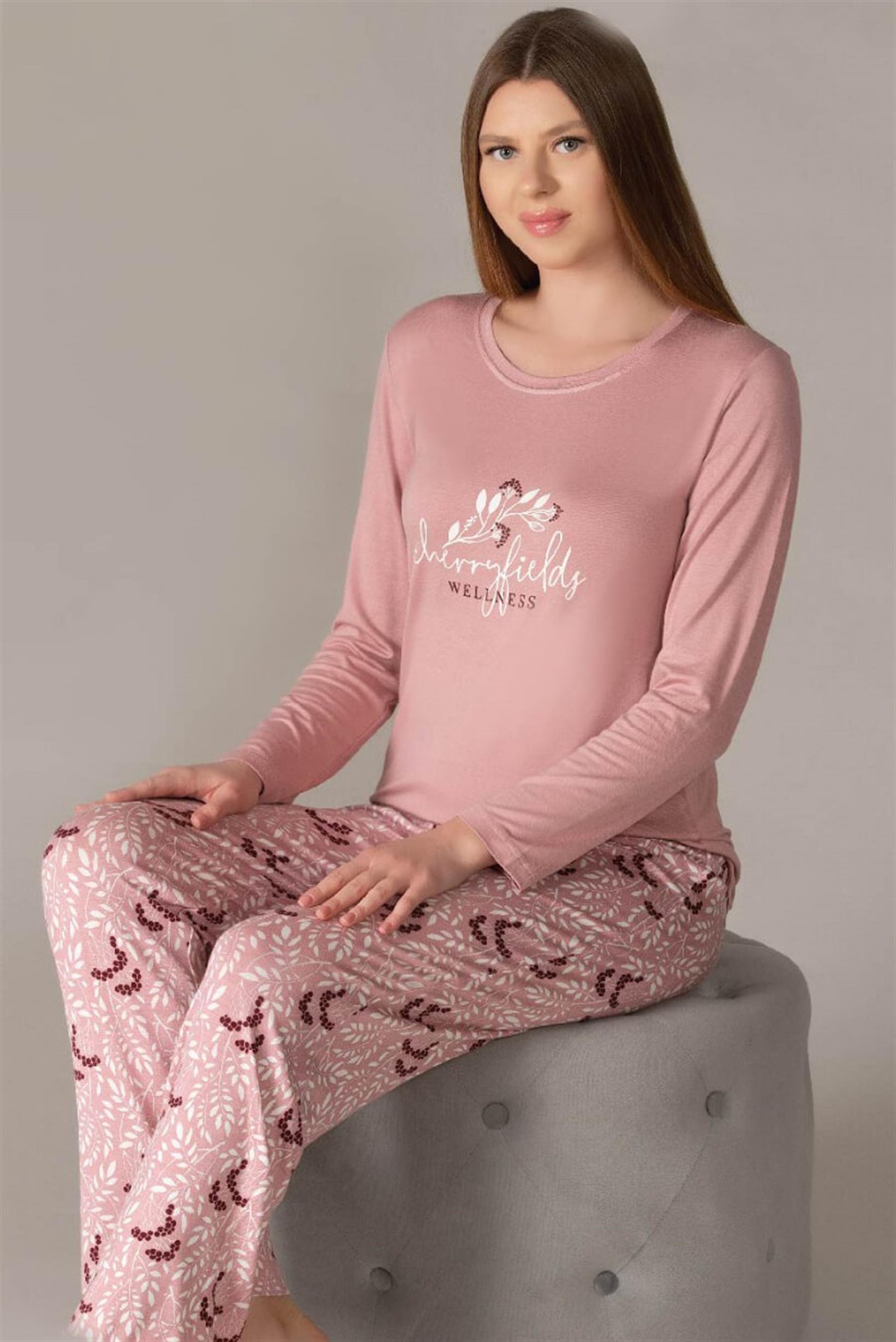 KADIN UZUN KOL PİJAMA TAKIMI VİSKON MEVSİMLİK DOWRY 09-131