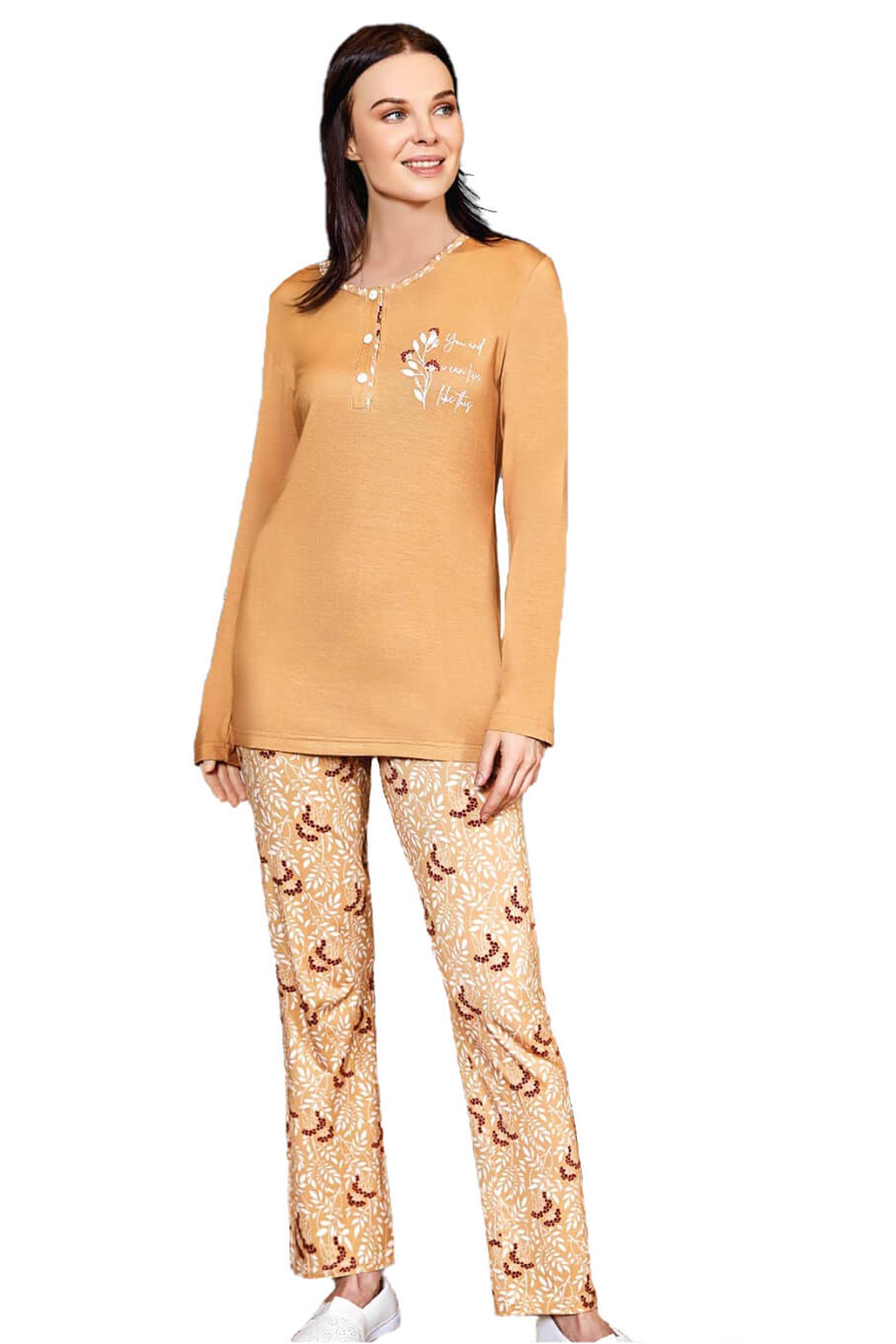 KADIN UZUN KOL PİJAMA TAKIMI VİSKON MEVSİMLİK DOWRY 09-133