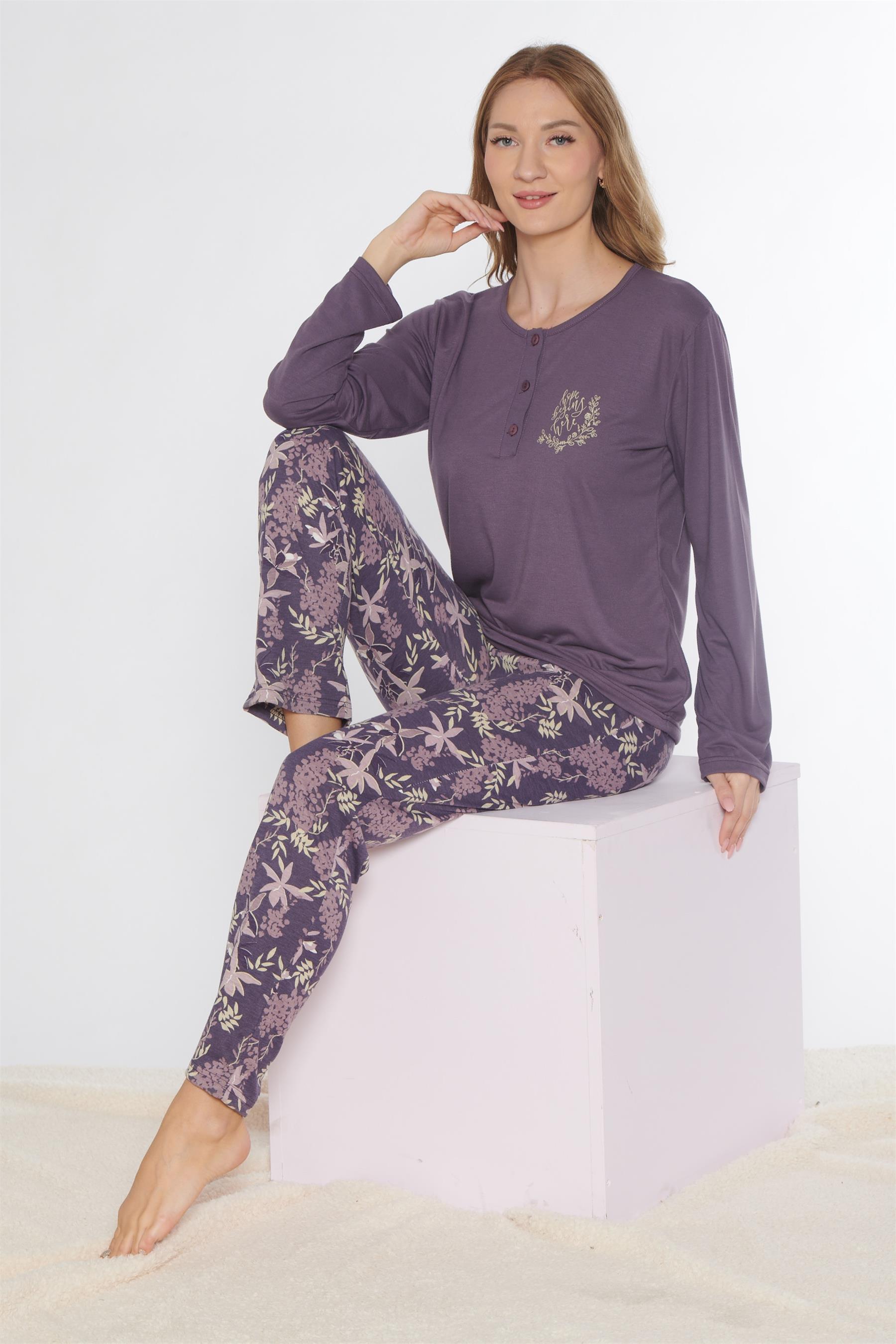 DOWRY UZUN KOL PİJAMA TAKIMI 09-242