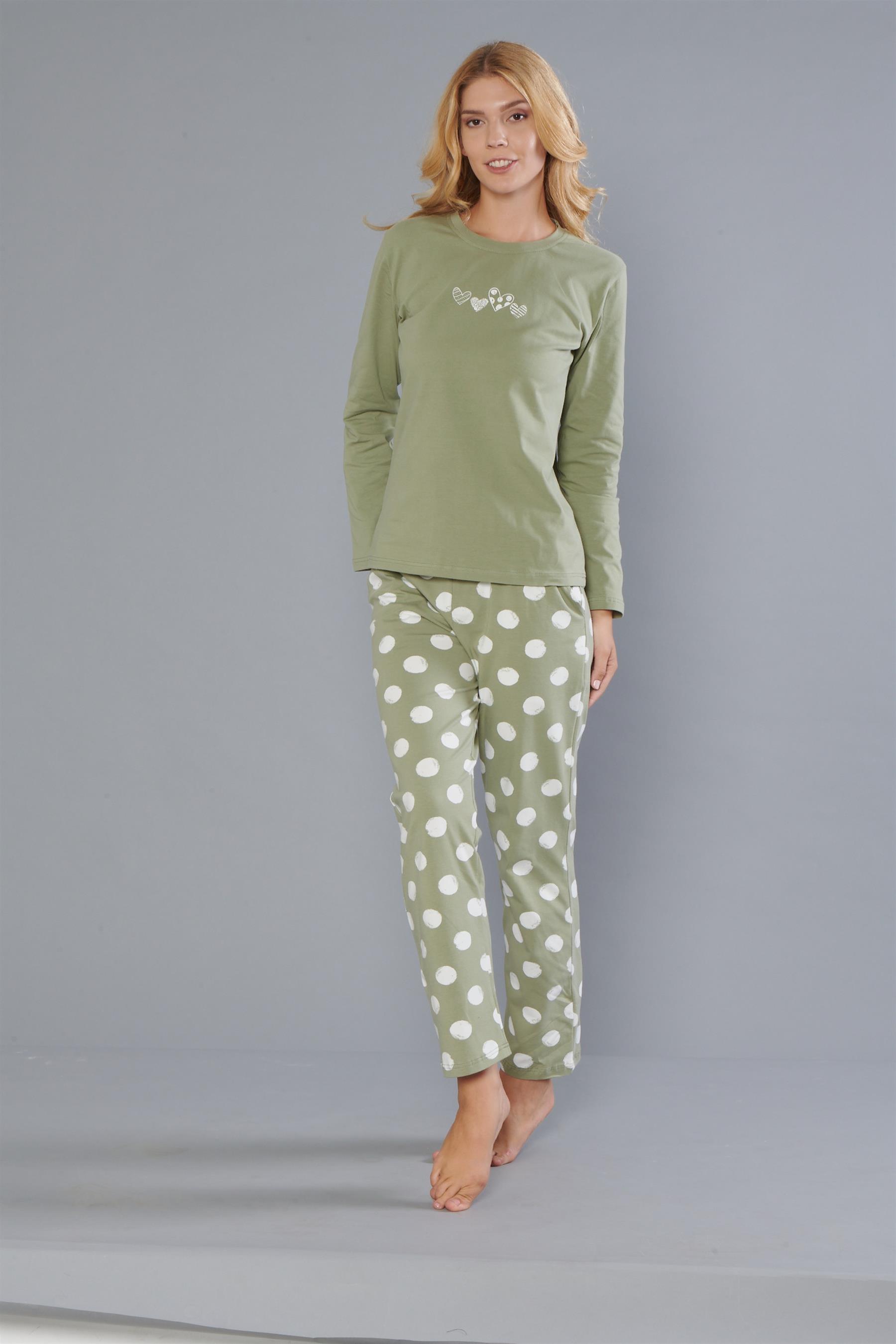 DOWRY Kadın %100 Pamuk Uzun Kollu Pijama Takımı 09-271