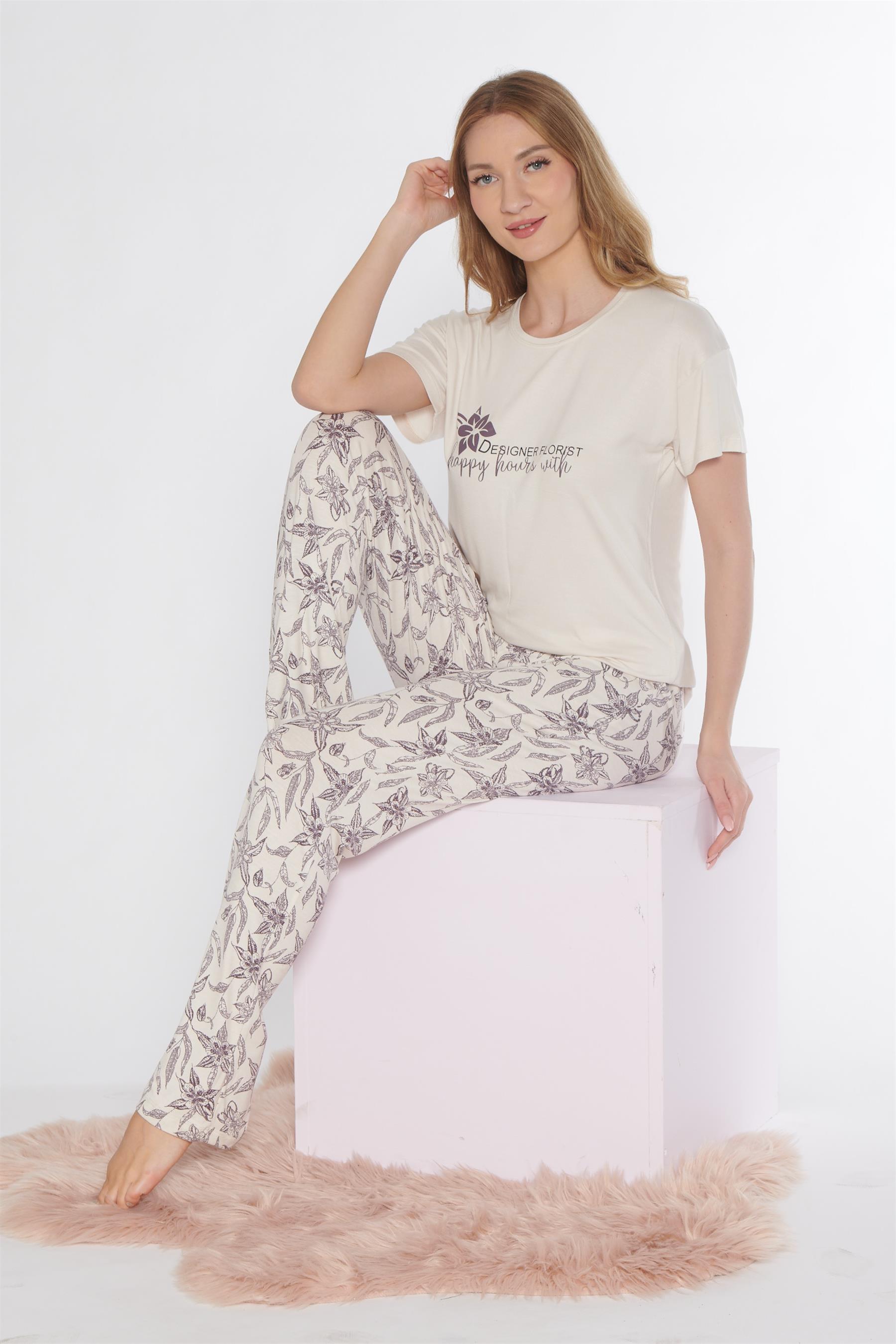 KISA KOL VİSKON PİJAMA TAKIMI FLZ 88-118