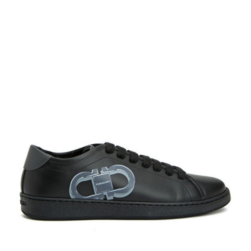 Ferragamo Siyah Logo Baskılı Erkek Deri  Ayakkabı 102198083_999