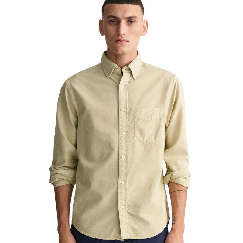 Gant Erkek Bej Regular Fit Düğmeli Yaka Oxford Gömlek 