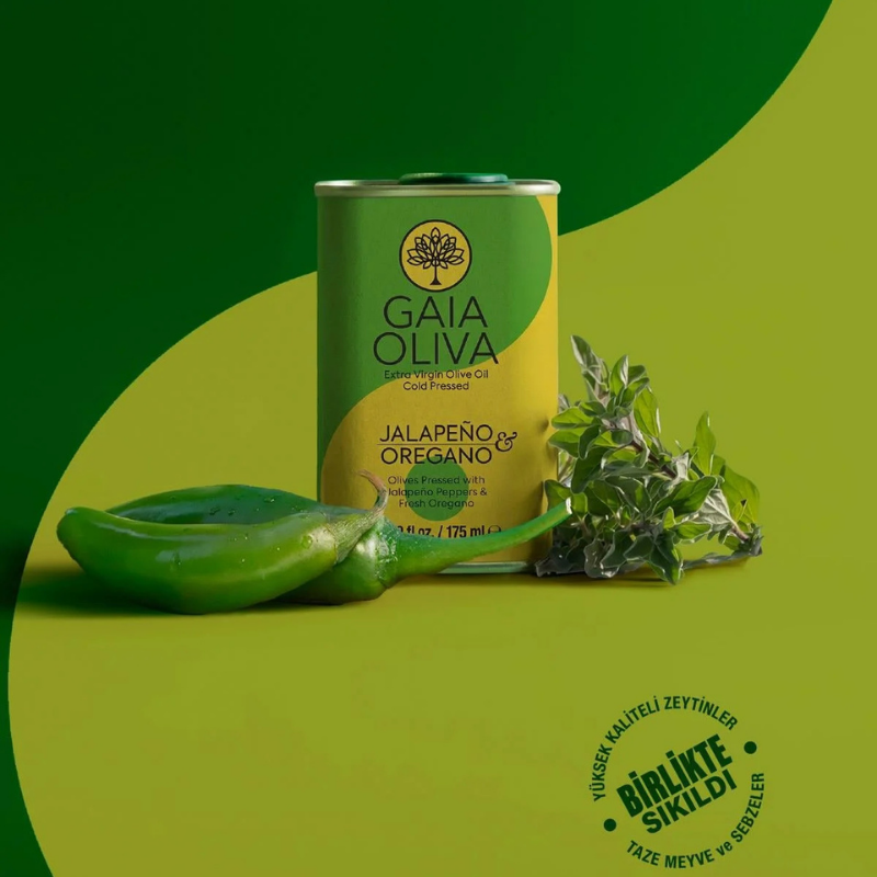 Jalapeno-Dağ Kekiği Mix Çeşnili 175 ml Natürel Sızma Zeytinyağı