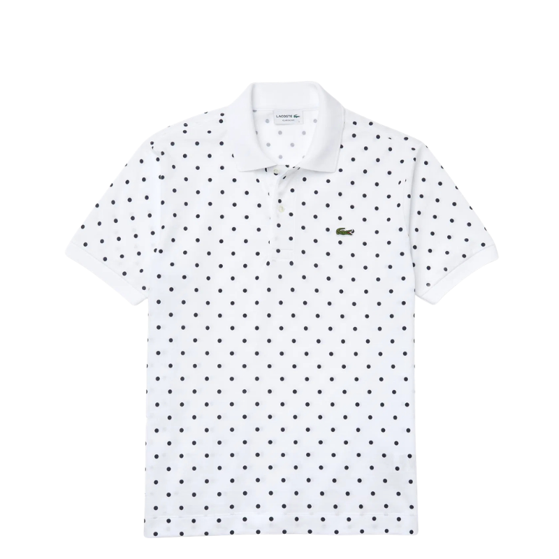 Lacoste  Erkek Classic Fit Desenli Beyaz Polo Tshırt PH2383.522
