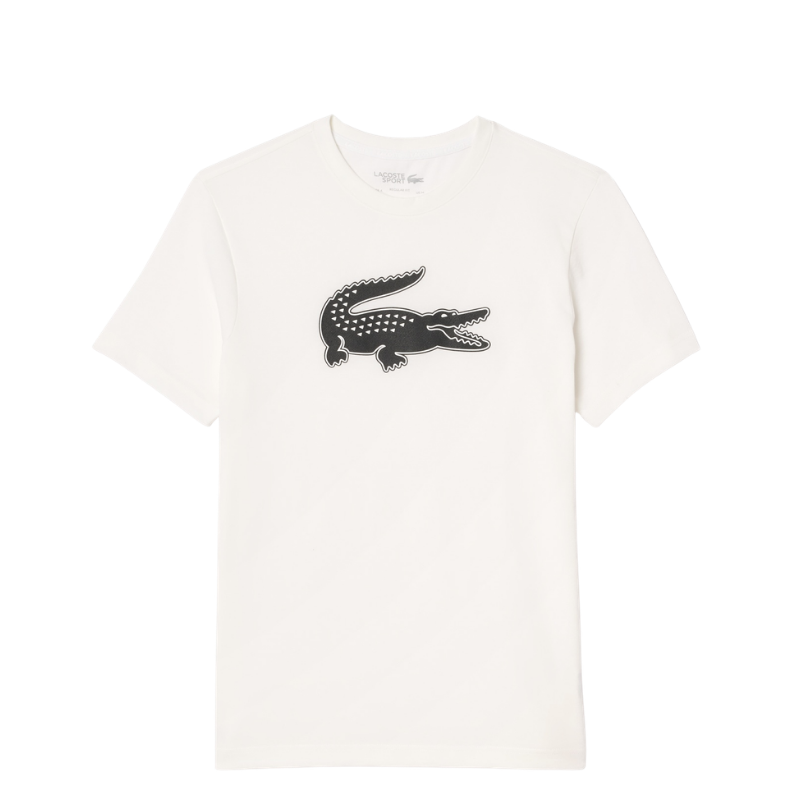 Lacoste Erkek Regular Fit Bisiklet Yaka Baskılı Beyaz T-Shirt TH2042.AU8