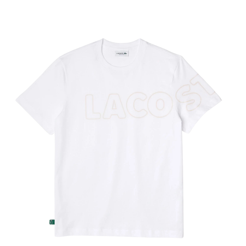 Lacoste Erkek Regular Fit Bisiklet Yaka Baskılı Beyaz T-Shirt TH1741.001