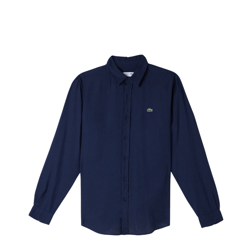 Lacoste Erkek Regular Fit Keten Lacivert Gömlek CH0410.166