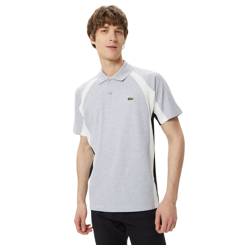 Lacoste Erkek Relaxed Fit Renk Bloklu Gri Polo Tshırt PH5583 - SJ1