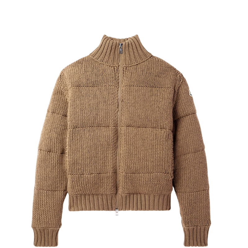 Moncler Saf Yün Örgü Kuş Tüyü Dolgulu Hırka mnclr125