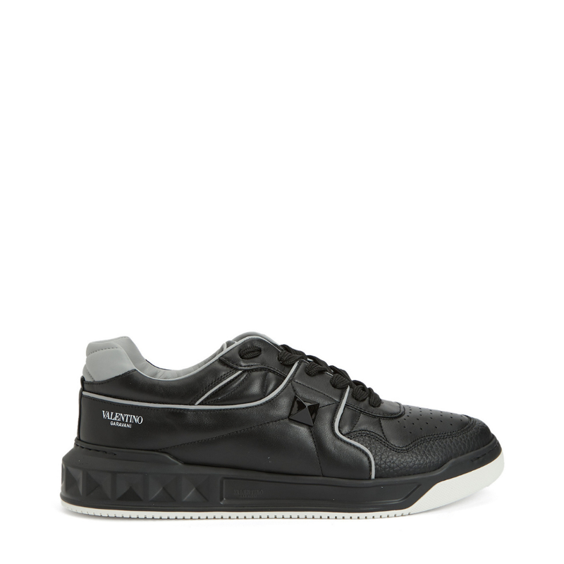 Valentıno Garavani One Stud Siyah Erkek Deri Sneaker 5Y2S0E71