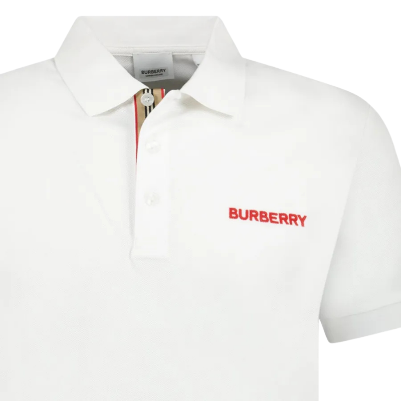 Burberry Hartford Beyaz Erkek Polo Tshırt 8084440