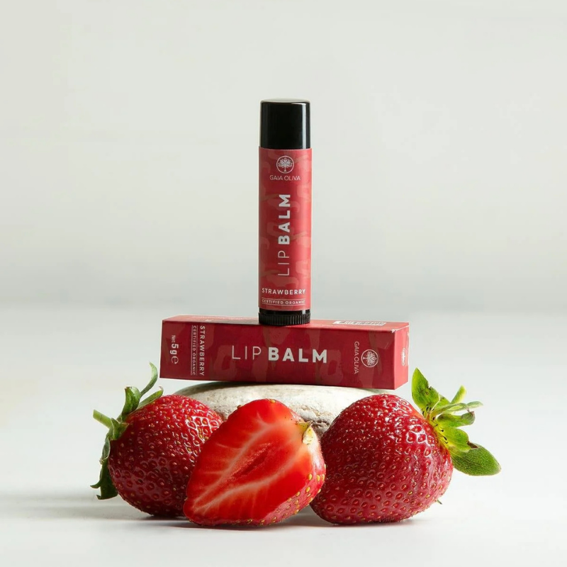 Çilek Aromalı Organik Nemlendirici Dudak Balmı 5 gr