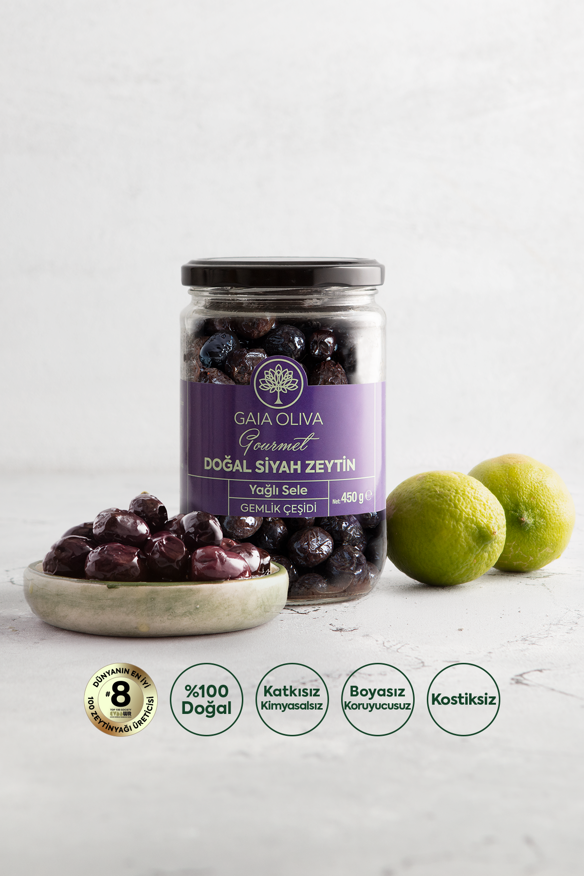 Doğal Yağlı Sele Siyah Zeytin 450 gr