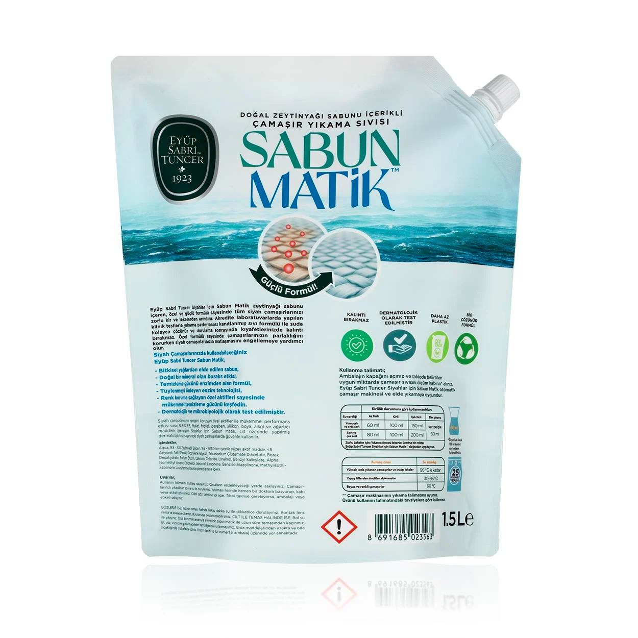 Doğal Zeytinyağlı Çamaşır Yıkama Sıvısı Siyahlar 1,5 lt