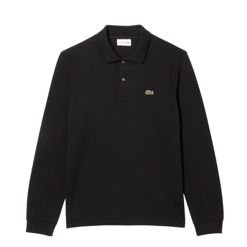 Erkek Classic Fit Uzun Kollu Siyah Polo Sweat